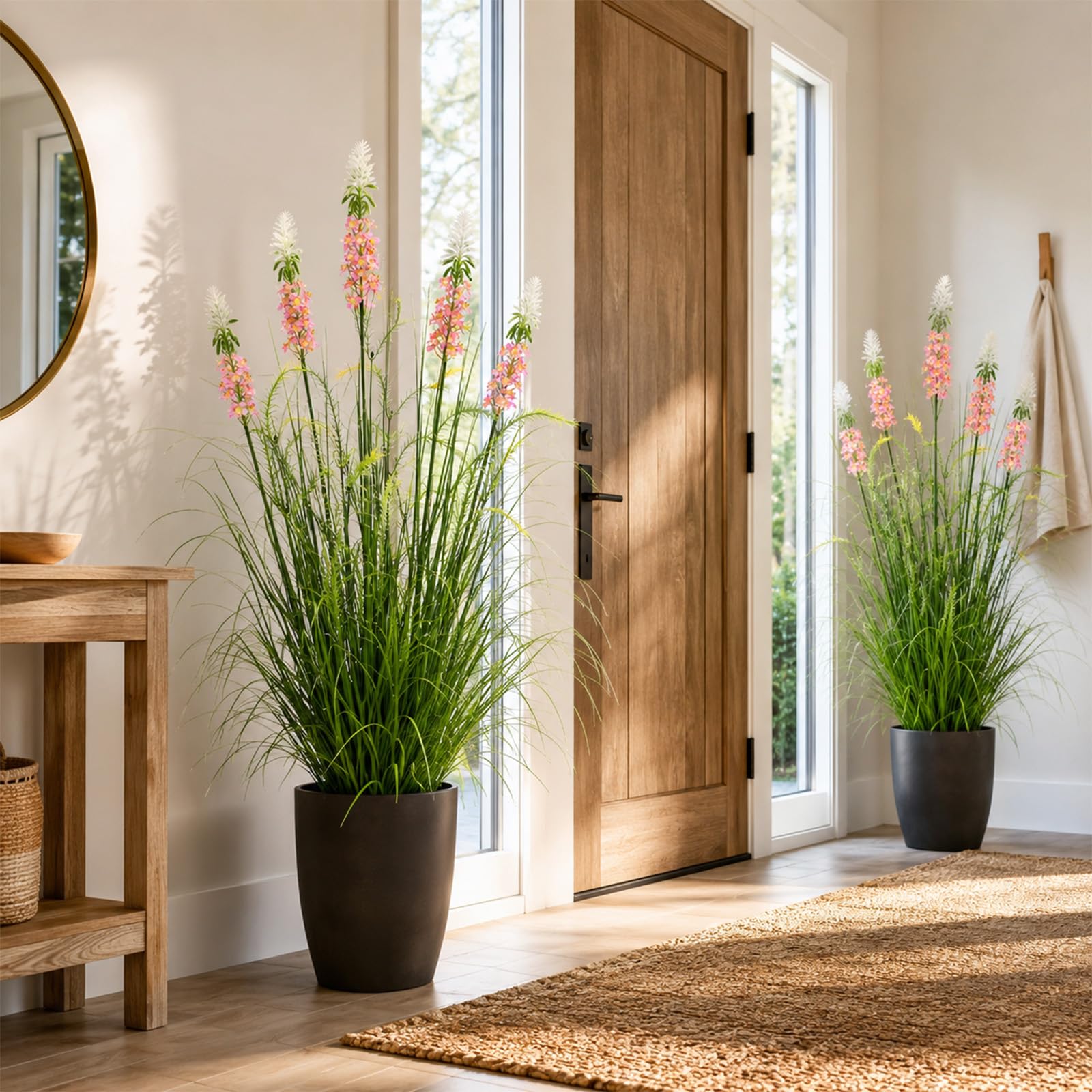 Plantas Artificiales de 120cm con Cinco Flores Plantas Artificiales Decorativas Planta Artificial Exterior Interior con para Decoracion Hogar Salon Casa Room Decor Jardín Oficina(1 Paquete)