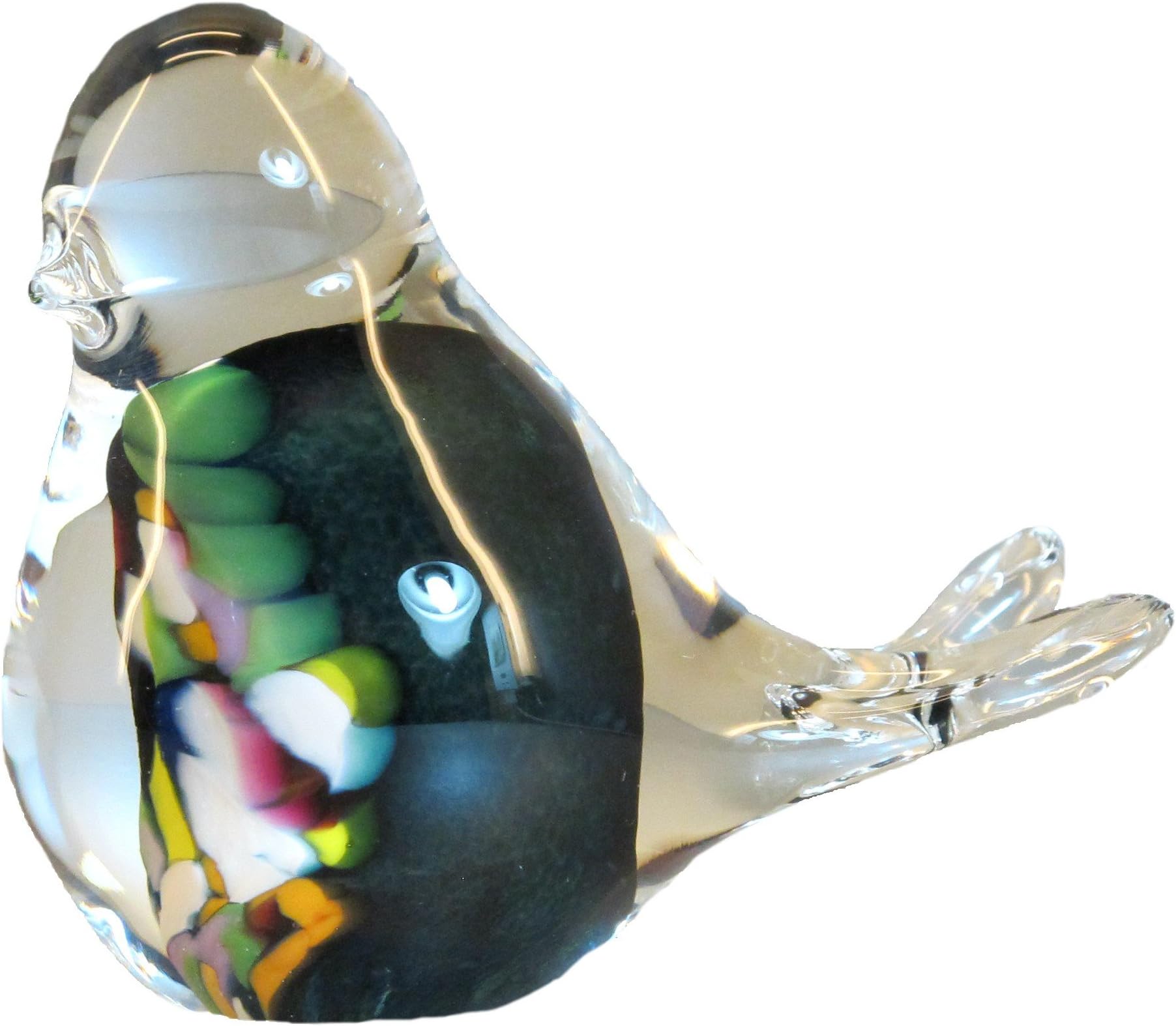 Bird Glass Crystal-Hand made in Petrol-Colour combination