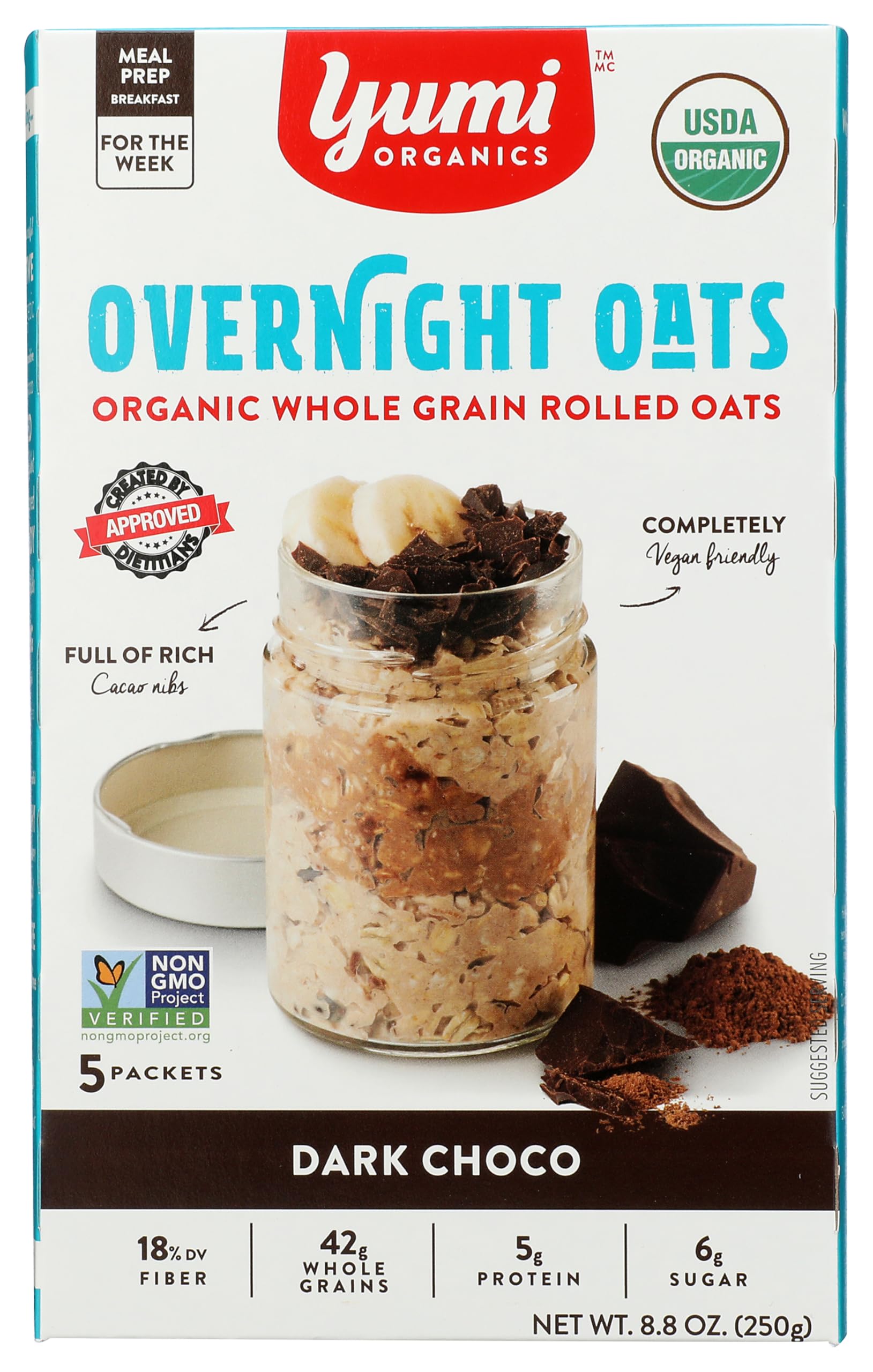 Amazon.com: Yumi Organics Organic Dark Choco Overnight Oats, 8.8 Oz
