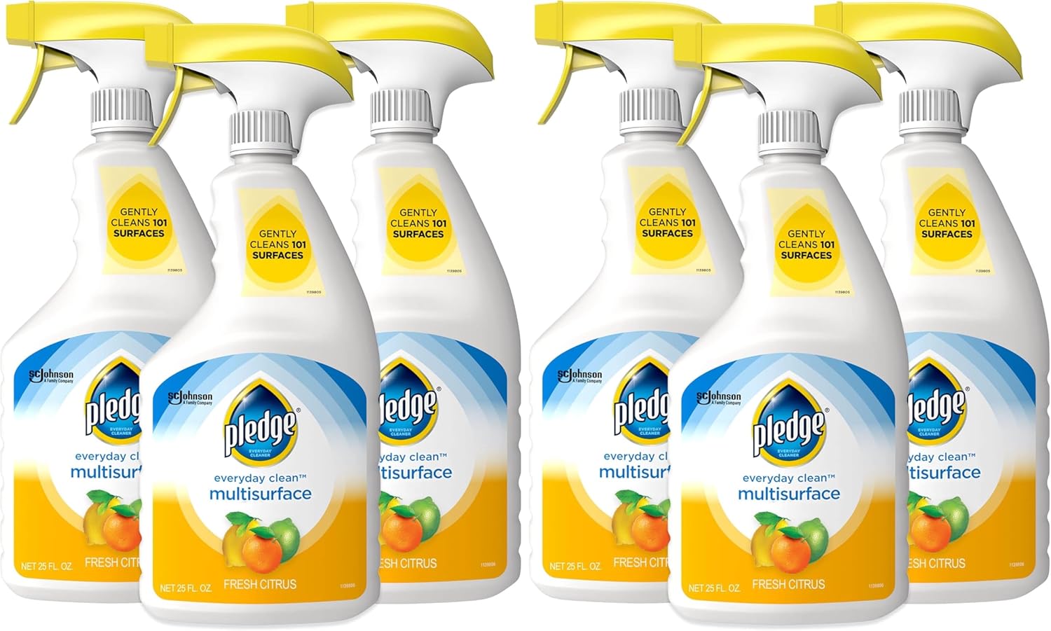 Pledge pH-Balanced Multisurface Cleaner Spray for Everyday Care,Fresh Citrus Scent,25oz,(Pack of 6)