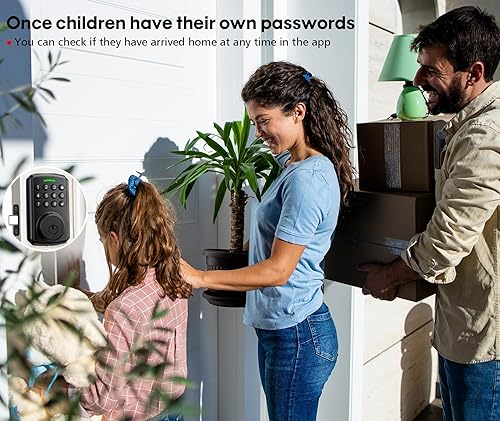 Miniatura 7 de Cerradura de puerta de entrada sin llave WiFi integrada con teclado, control remoto de aplicación, no requiere puente, bloqueo automático, IP65