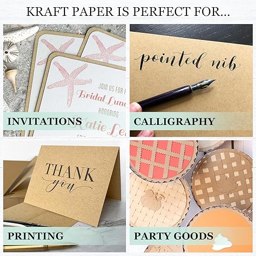 Miniatura 4 de Cardstock Warehouse - Bolsa de papel kraft color marrón, 8.5 x 11 pulgadas, 100 libras, 9.52 ozm, 100% papel de cartulina reciclado, 25 hojas