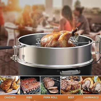 Onlyfire 6102 Stainless Steel Grill Rotisserie Forks(1-Pair)-Fits for Weber 3/8 and 5/16 Square Spit Rods