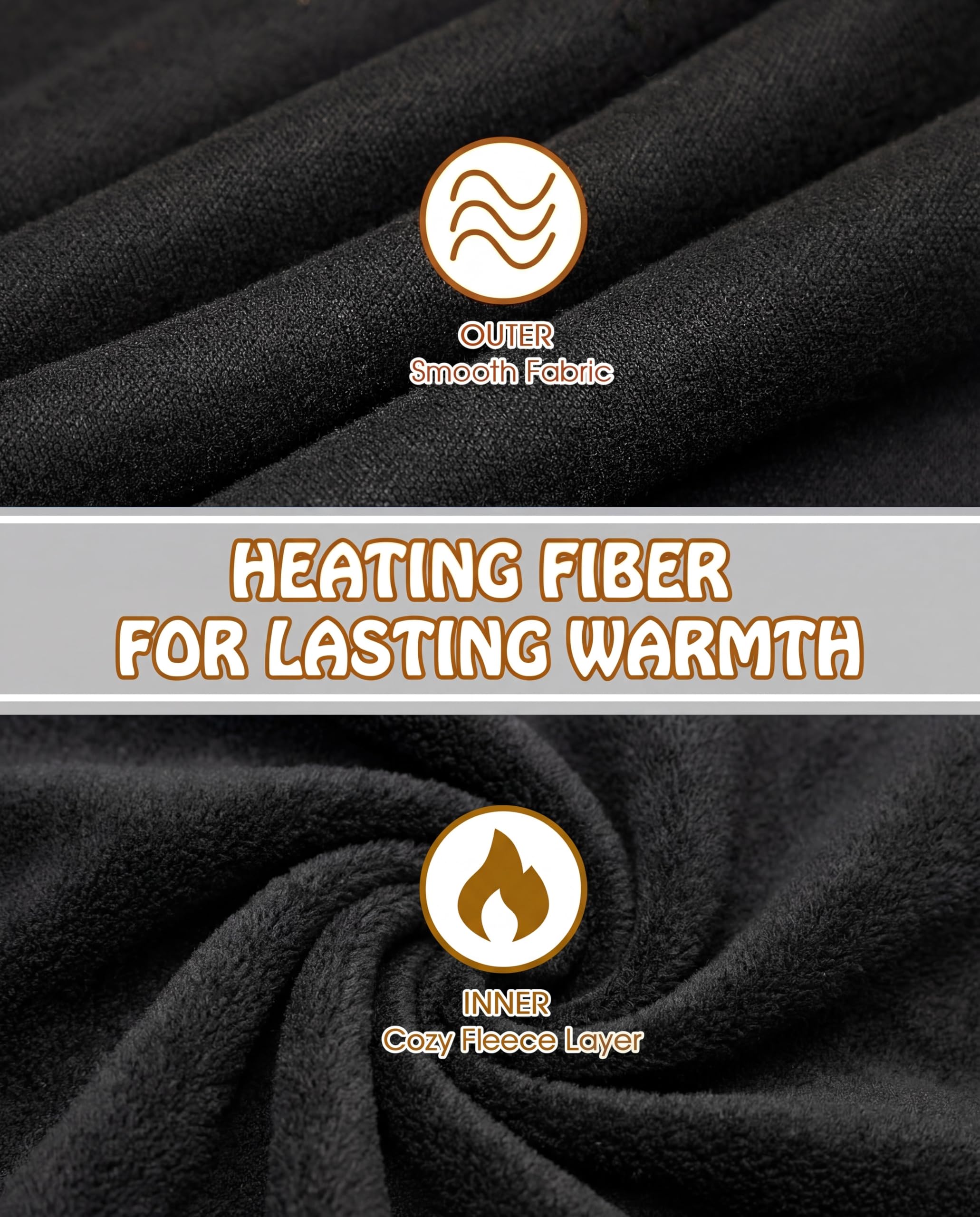 Taiyin Thermounterwäsche für Damen, Fleece-gefüttert, lang, für den Winter, warm, Unterteil für kaltes Wetter, 6er-Set
