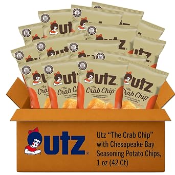 Utz The Crab Chip, Chesapeake Bay Crab Seasoning, 1 oz Bags 42 Count