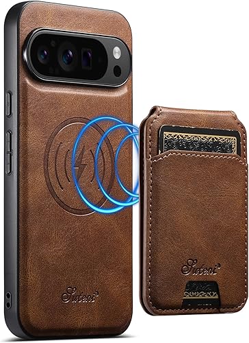 Miniatura 23 de PASNEW para iPhone 17 Estuche, Compatible con Carga Inalámbrica Magsafe Soporte para Tarjetas Cartera de Cuero Protección Magnética A Prueba de