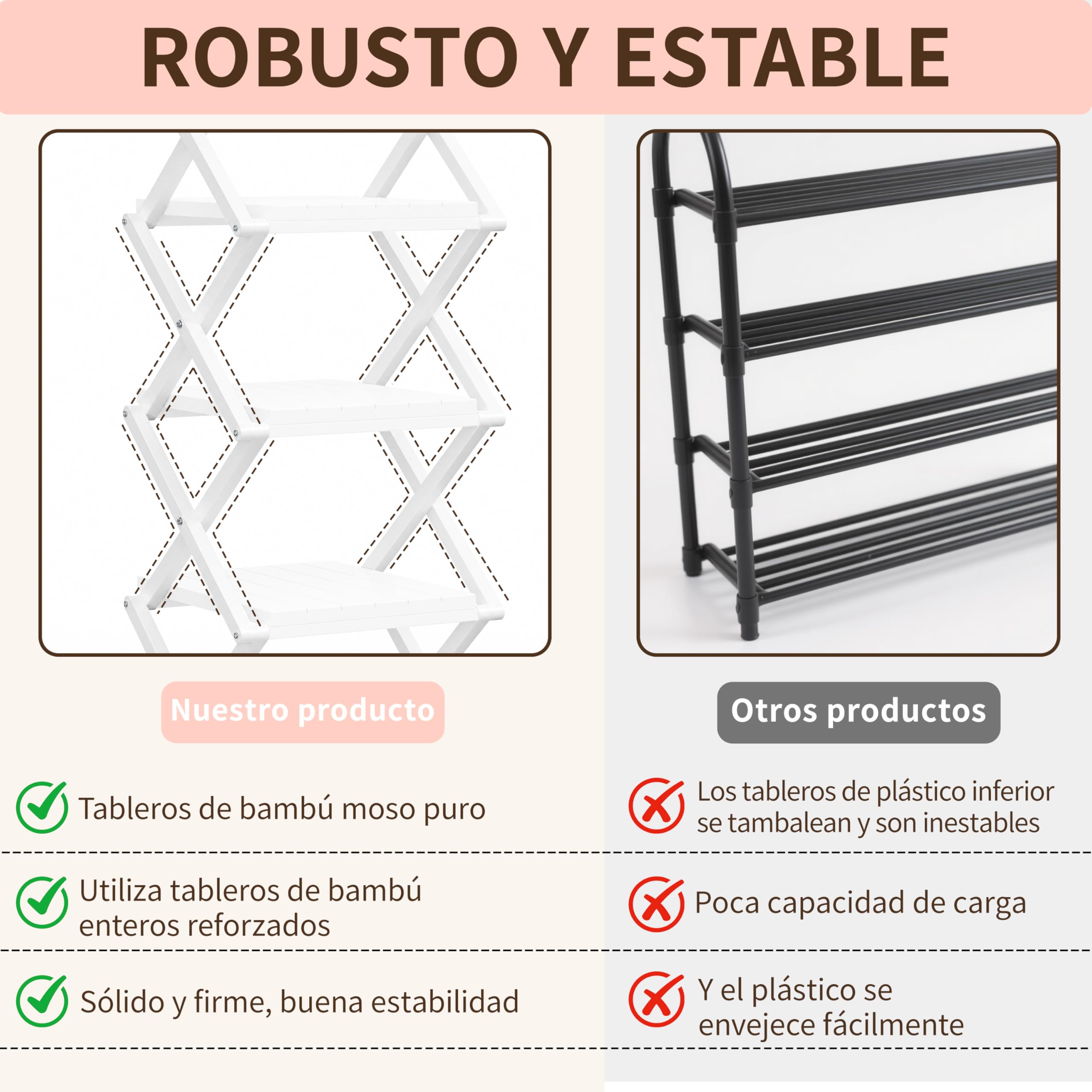 Zapatero Vertical Estrechom, Zapatero Plegable portátil, sin instalación, Zapatero pequeño, pasillos, dormitorios y Espacios pequeños (Blanco, 7 Tier)
