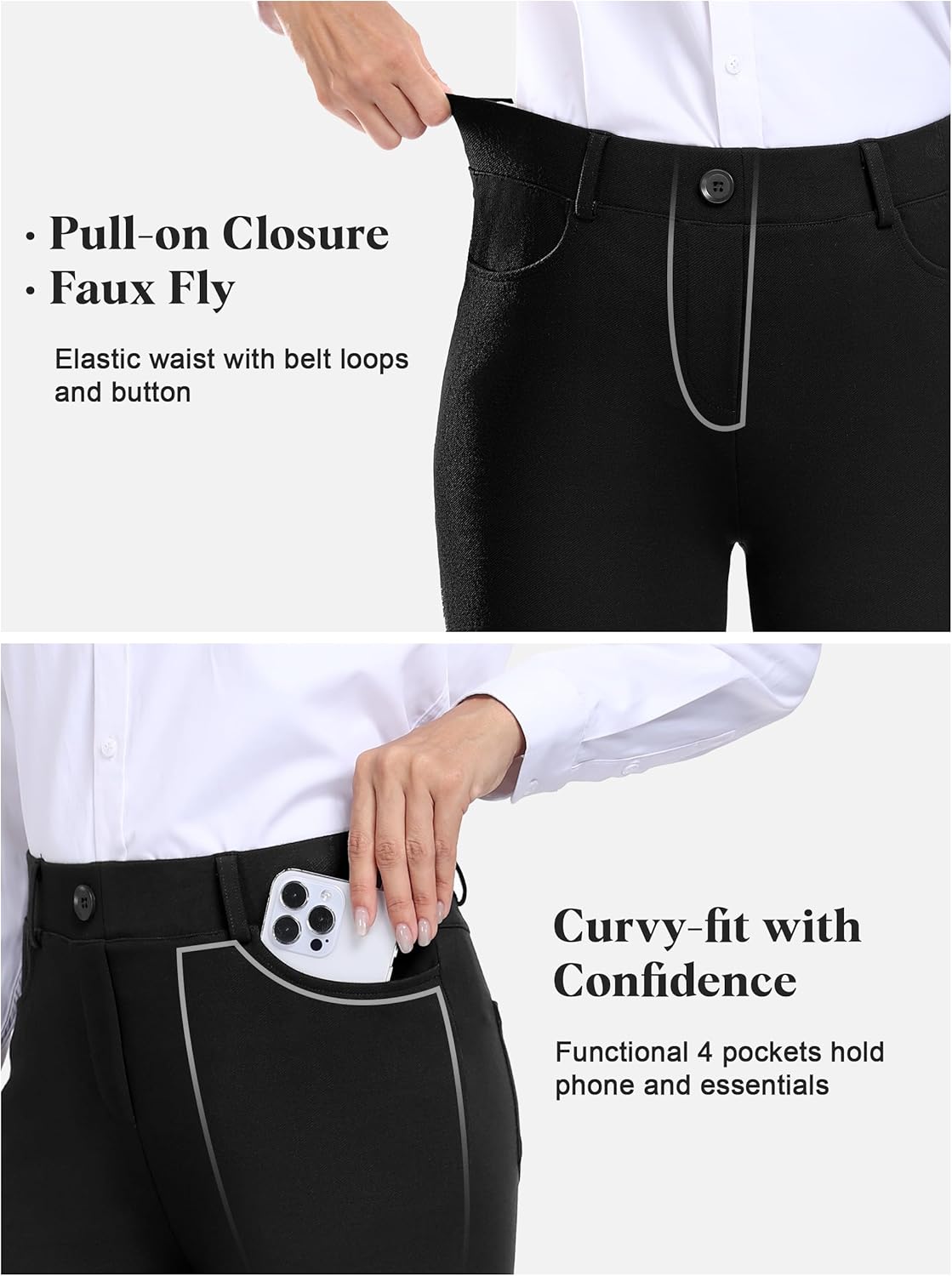 Tall Women's 34/36/38 Inseam Bootcut Dress Pants Office Work Yoga Slacks Stretch Business Casual Trousers - Image 5