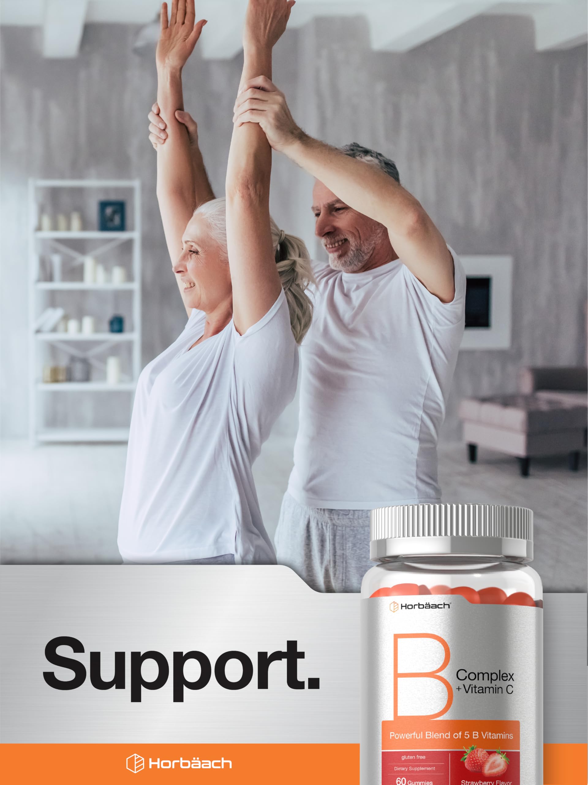 Horbäach B Complex Vitamins | 60 Gummies | with Vitamin C — Amazon image 6