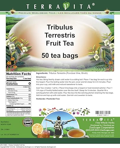 Miniatura 2 de Tribulus Terrestris Té de frutas (50 bolsitas de té, ZIN 510661)