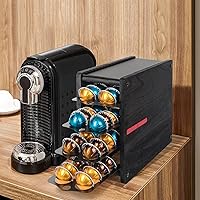 Vista 2 de J JACKCUBE DESIGN MK746C - Cápsula de café de madera rústica negra con 4 niveles, con capacidad para 80 unidades, compatible con Nespresso Vertuo Pod