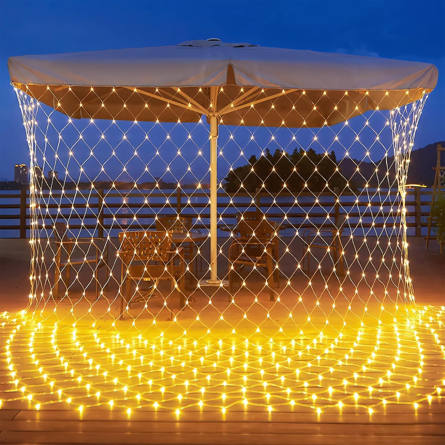 Aigostar luces de navidad en red de cortina 3AA, 3m*1.5m, 8 modos cadena de luces, 200 LED, temporizador, luces arbol navidad resistente al agua, para exterior, interior, decoracion navidad, fiestas