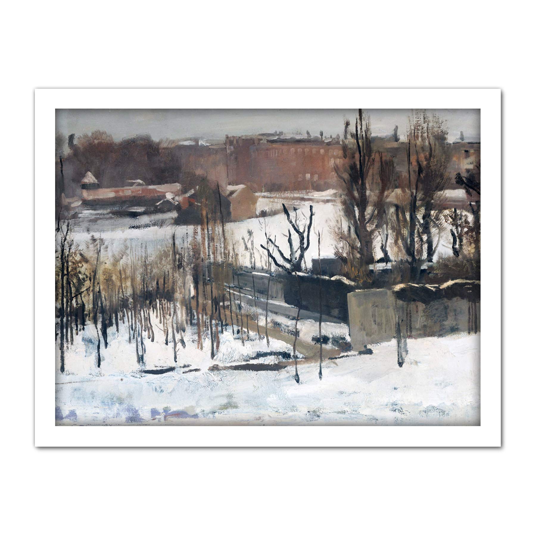 Artery8 Breitner View Oosterpark Amsterdam Snow Painting Artwork Framed Wall Art Print 18X24 Inch
