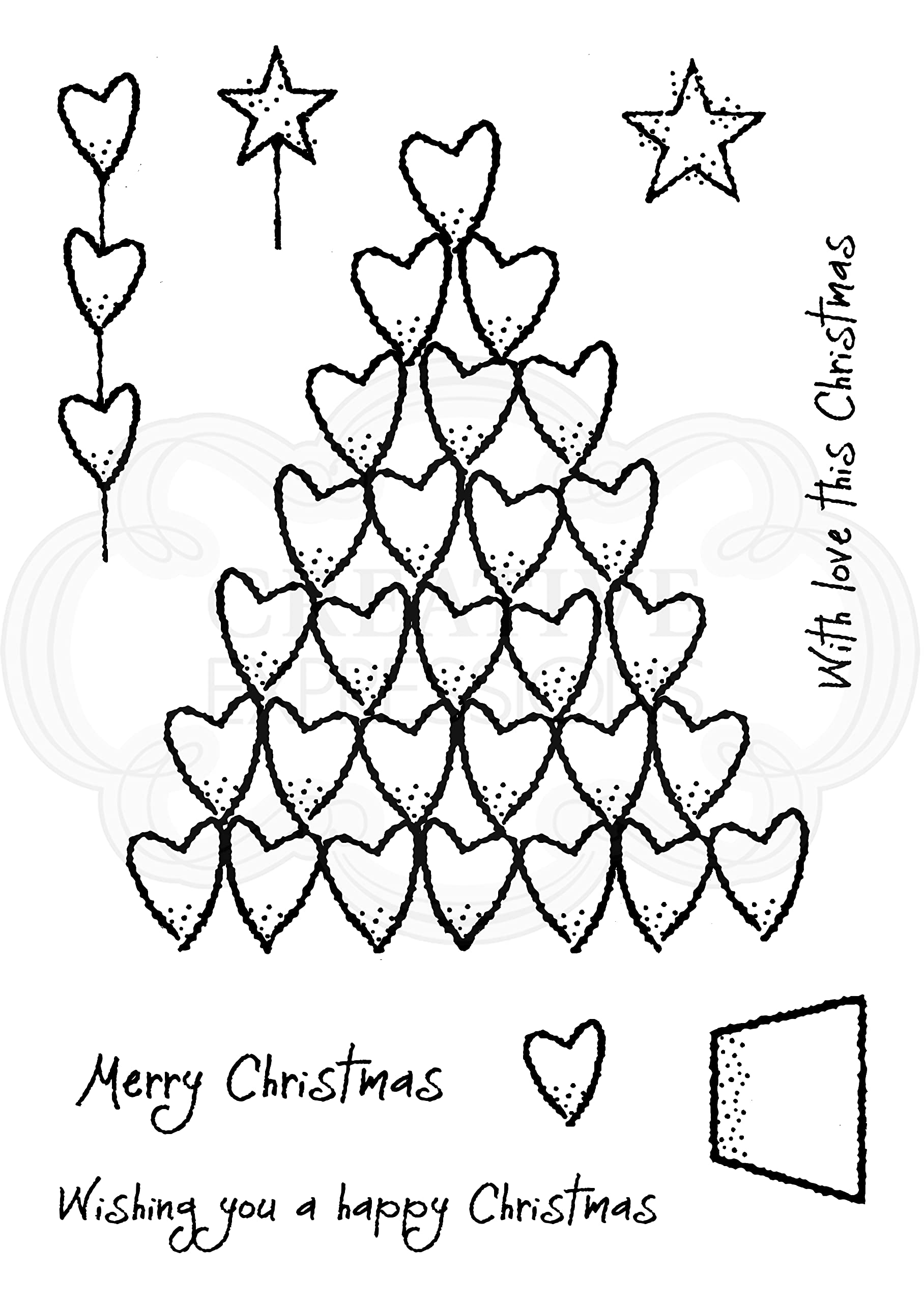 Woodware Transparent Francoise Collection - Heart Tree - Clear Magic Stamp