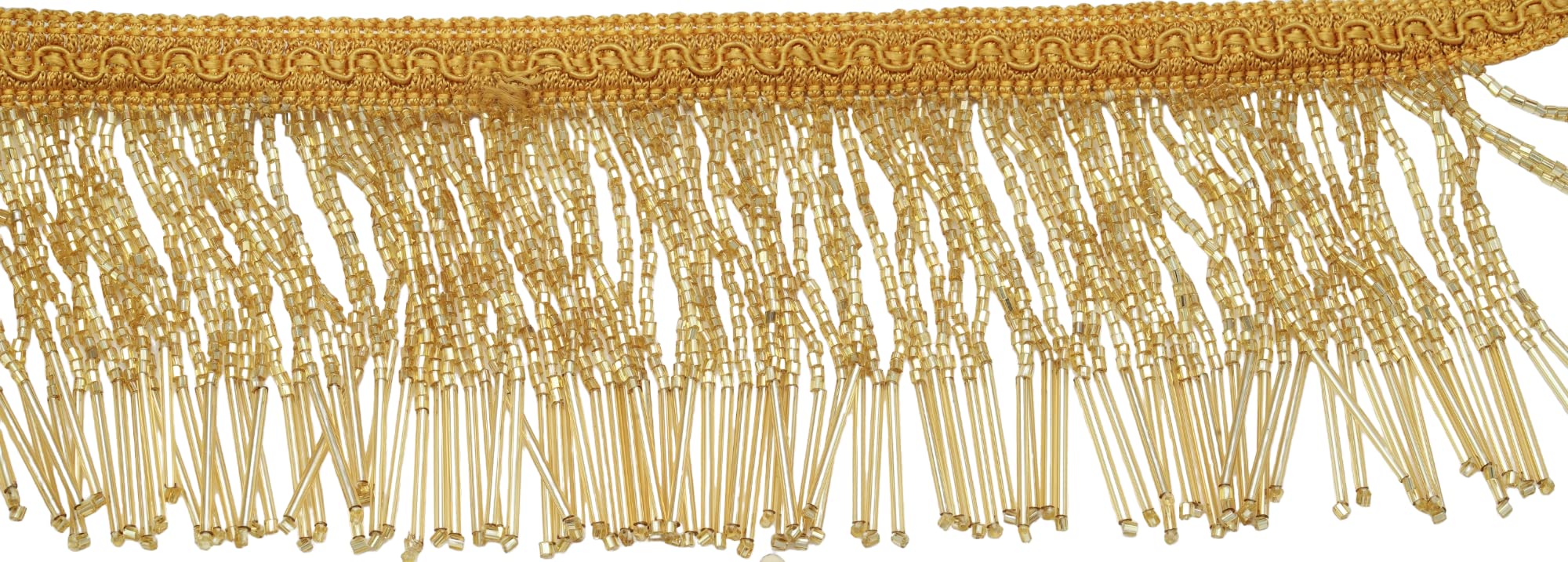 Beaded Fringe Trim 4-Inch Wide - 1 Yard, Glass Bead & Pipe Lace For ...