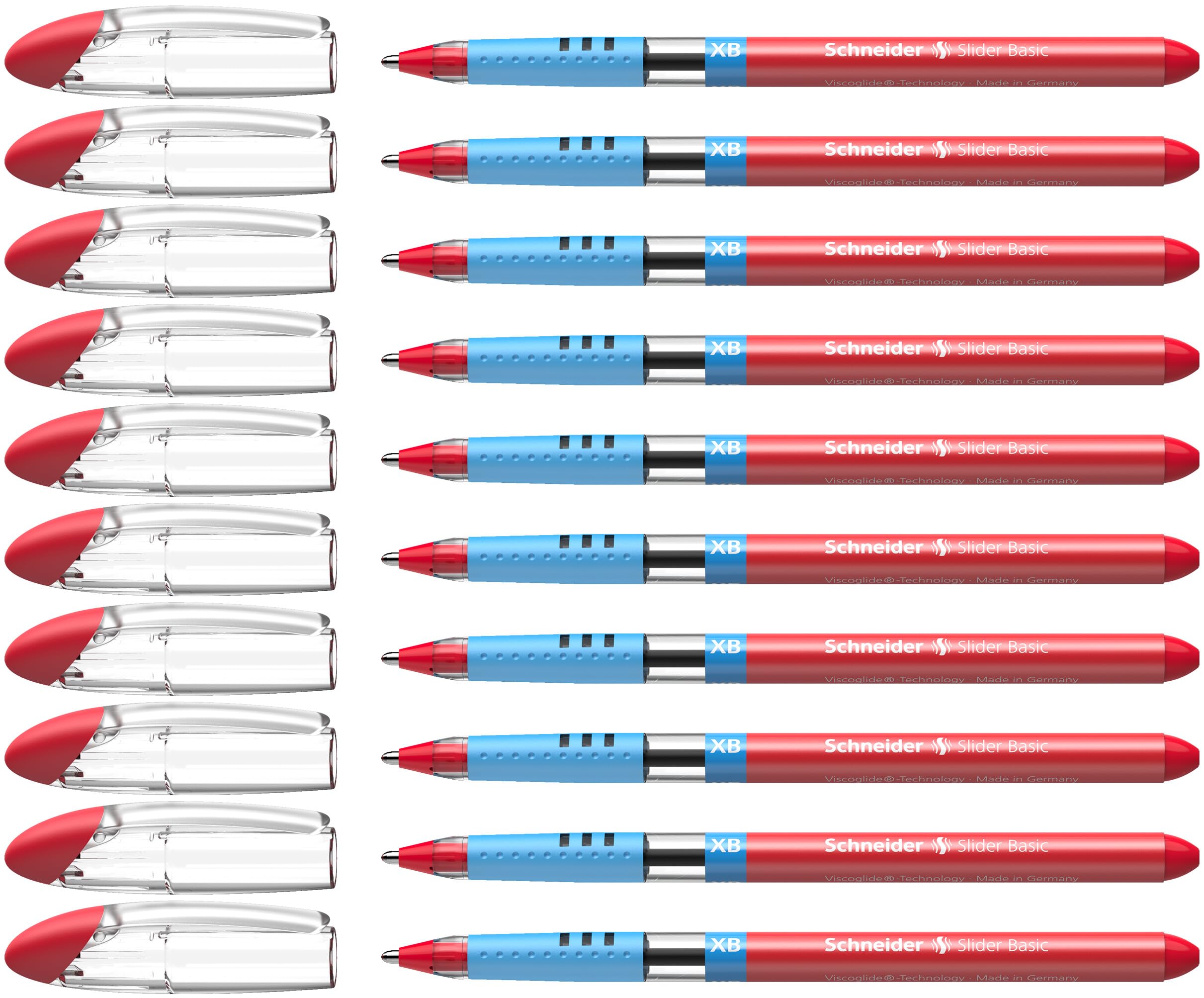 Schneider Slider 151202 Ballpoint Pens XB Tip Pack of 10 Red