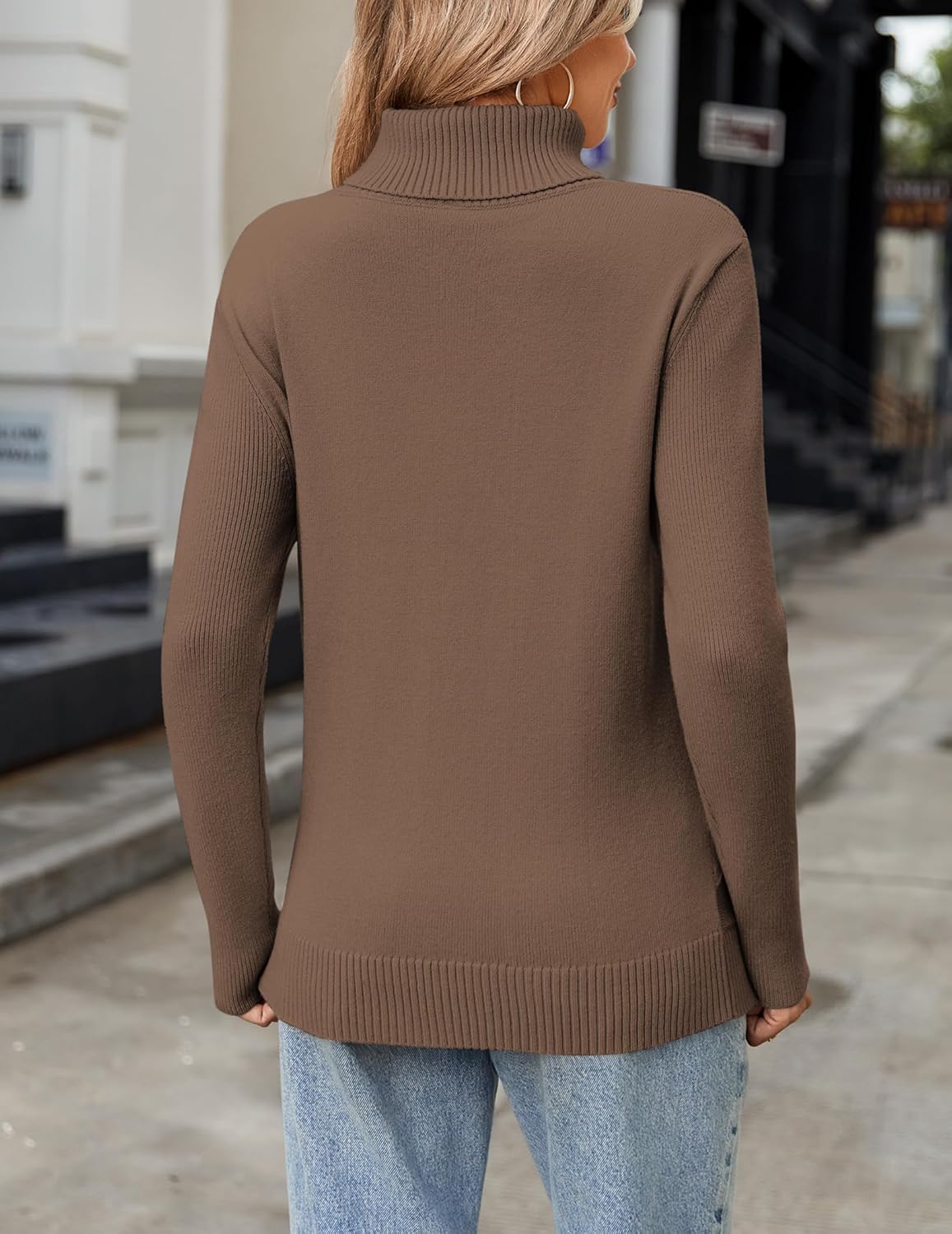 Zeagoo Women's Turtleneck Sweater Fall Winter 2026 Long Sleeve Chunky Knitted Trendy Pullover Tops - Image 5
