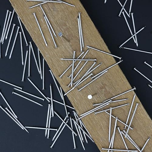 Miniatura 6 de 450 uñas de hardware, uñas colgantes chapadas en níquel de 1-14 pulgadas × 16 Ga, uñas de cabeza plana, uñas colgantes para cuadros, uñas de madera,