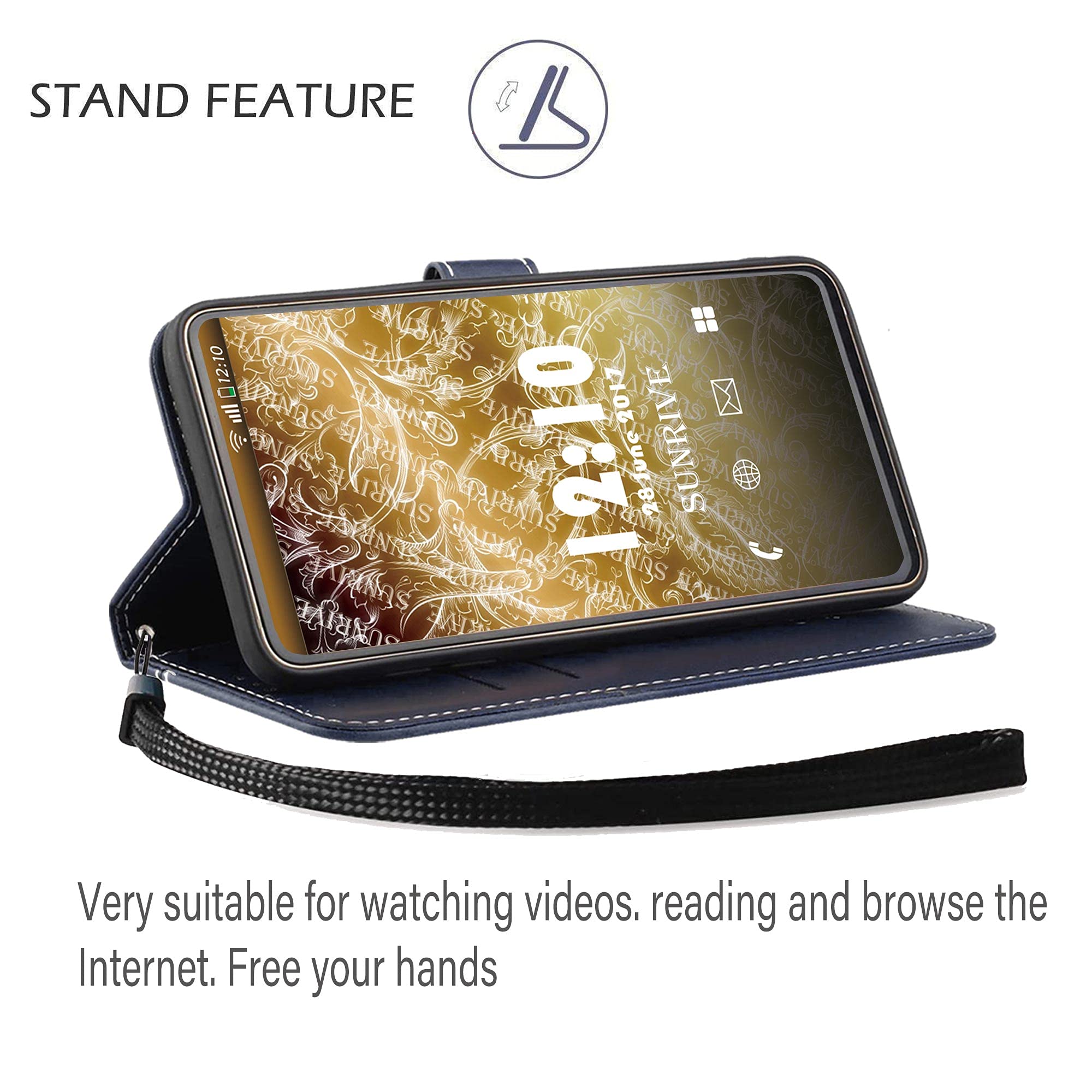 Cover Per Honor 9 Lite Con Portafoglio E Supporto – Pelle Artificiale – Chiusura Magnetica – Stampa Gatto Tigre - 4