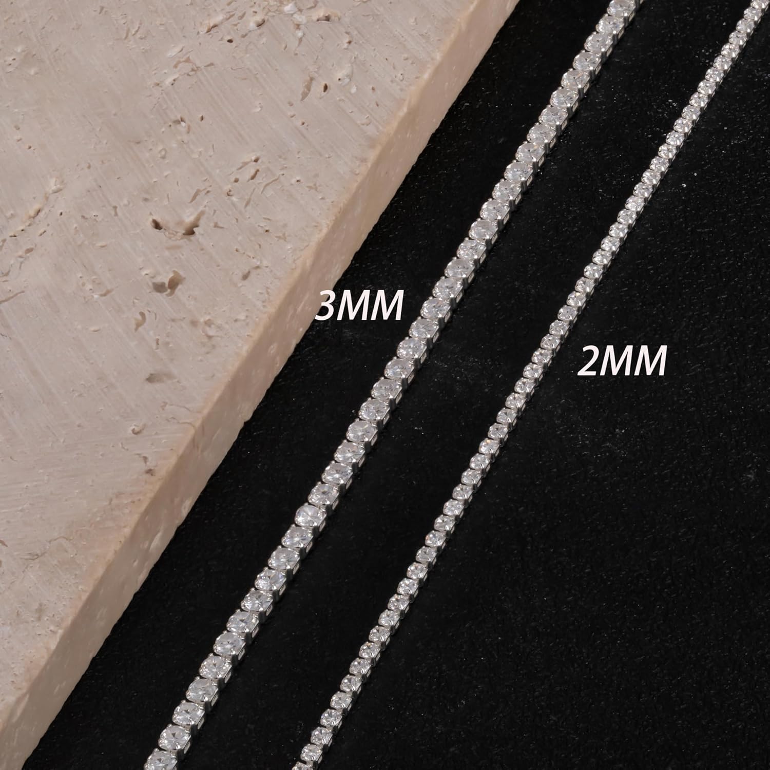 Risamil Tennis Necklaces for Women, 14K Gold Plated/Silver Tennis Necklace for Women Cubic Zirconia Choker Necklace Rhinestone Necklace for Women Jewelry Gifts - Image 4