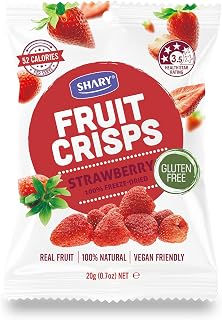 Shary Freeze Dried Strawberry Crisps, 20g - Healthy Snack, 100% Natural, Vegan, Gluten-Free, Crunchy & Delicious