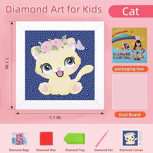 Miniatura 3 de Miairivy Kits de pintura de diamantes para niños, paquete de 6 dibujos animados de lujo, arte de diamantes 5D de nueva generación, juego de pintura