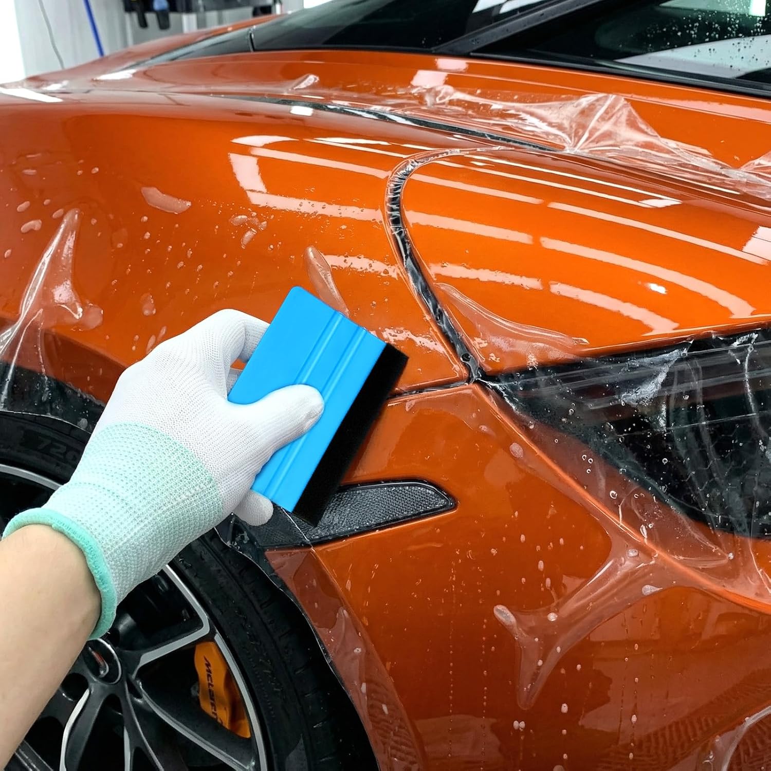 40 Pcs Squeegee for Vinyl Decal Tools 4 Inch Felt Edge Squeegee for Car Window Windshield Glass Cleaning Tool Scraper Applicator Tools with Soft Cloth for Car Vinyl Wrap, Window Tint, Wallpaper