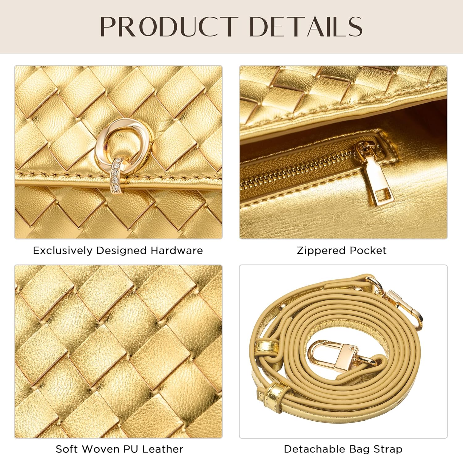 CHUNLI Dressy Clutch Purses for Women, Crossbody Bags with Top Handle, Formal Evening PU Leather Flapover Handbag