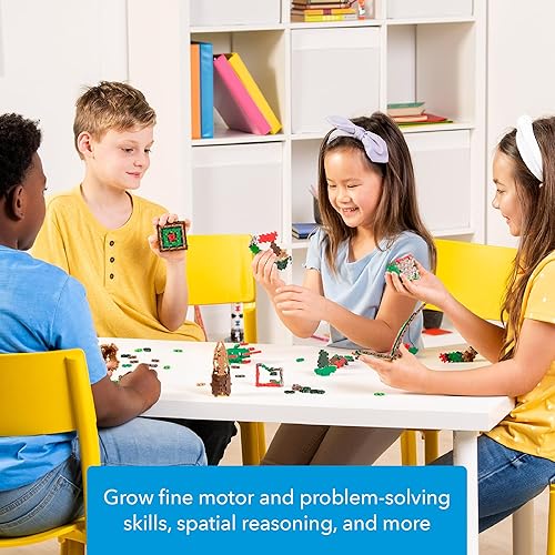 Miniatura 3 de PLUS PLUS Bloques de construcción entrelazados de 240 piezas para niños, juguetes de conexión de extremo abierto, minimanipuladores STEM Bin - Tubo