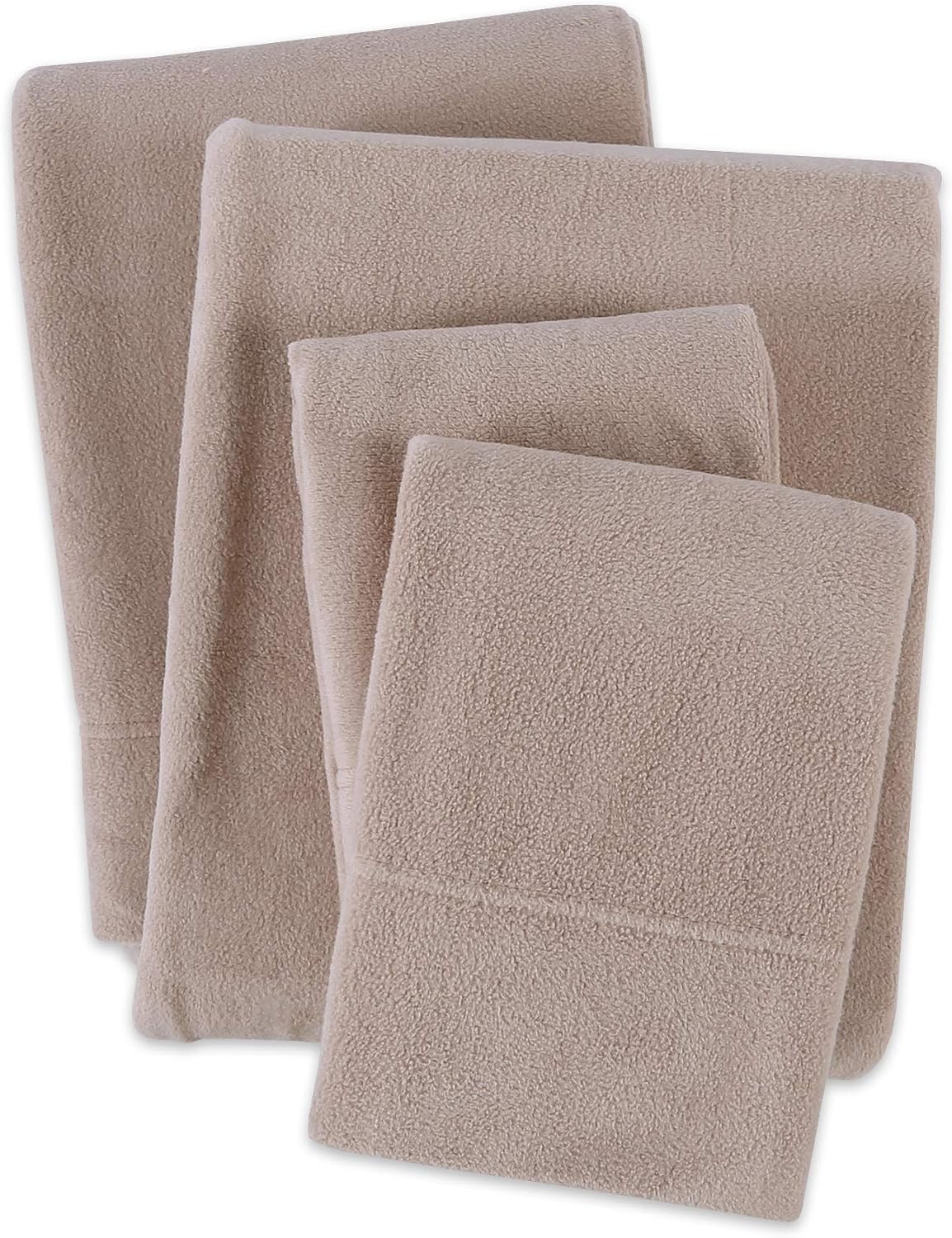 Berkshire Blanket Polarfleece Sheet Set | Heavyweight Warmth | Super Soft Warm Cozy Fleece Sheets | Warm Tan | Full (80" x 90")