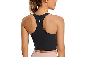 Butterluxe Women's Padded Y-Back Racerback Sports Bra Crop Tank Top