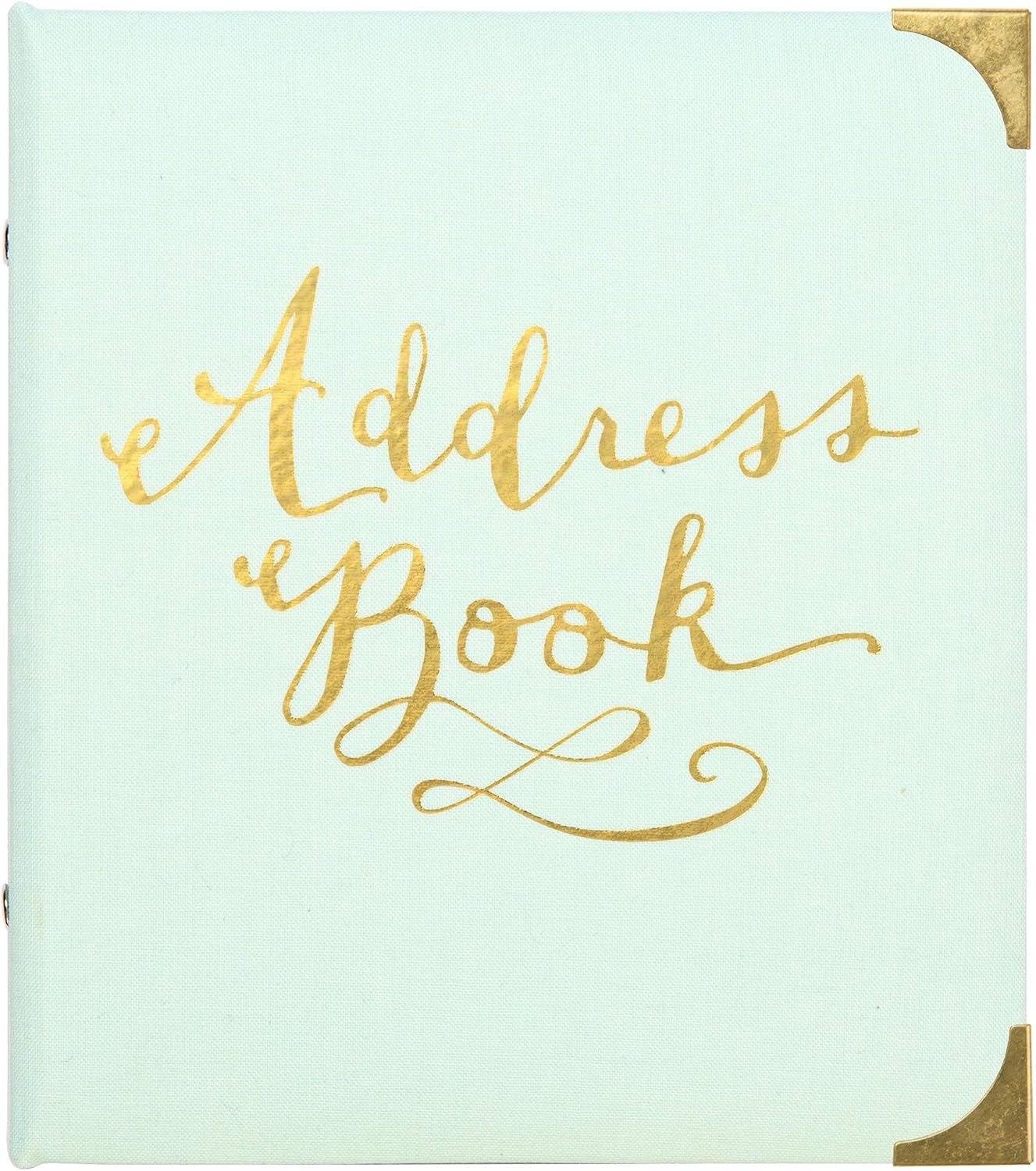 C.R. Gibson Mint Green and Gold Refillable 6-Ring 2019 Address Book, 440 Entries, 6.5" W x 7.25" L