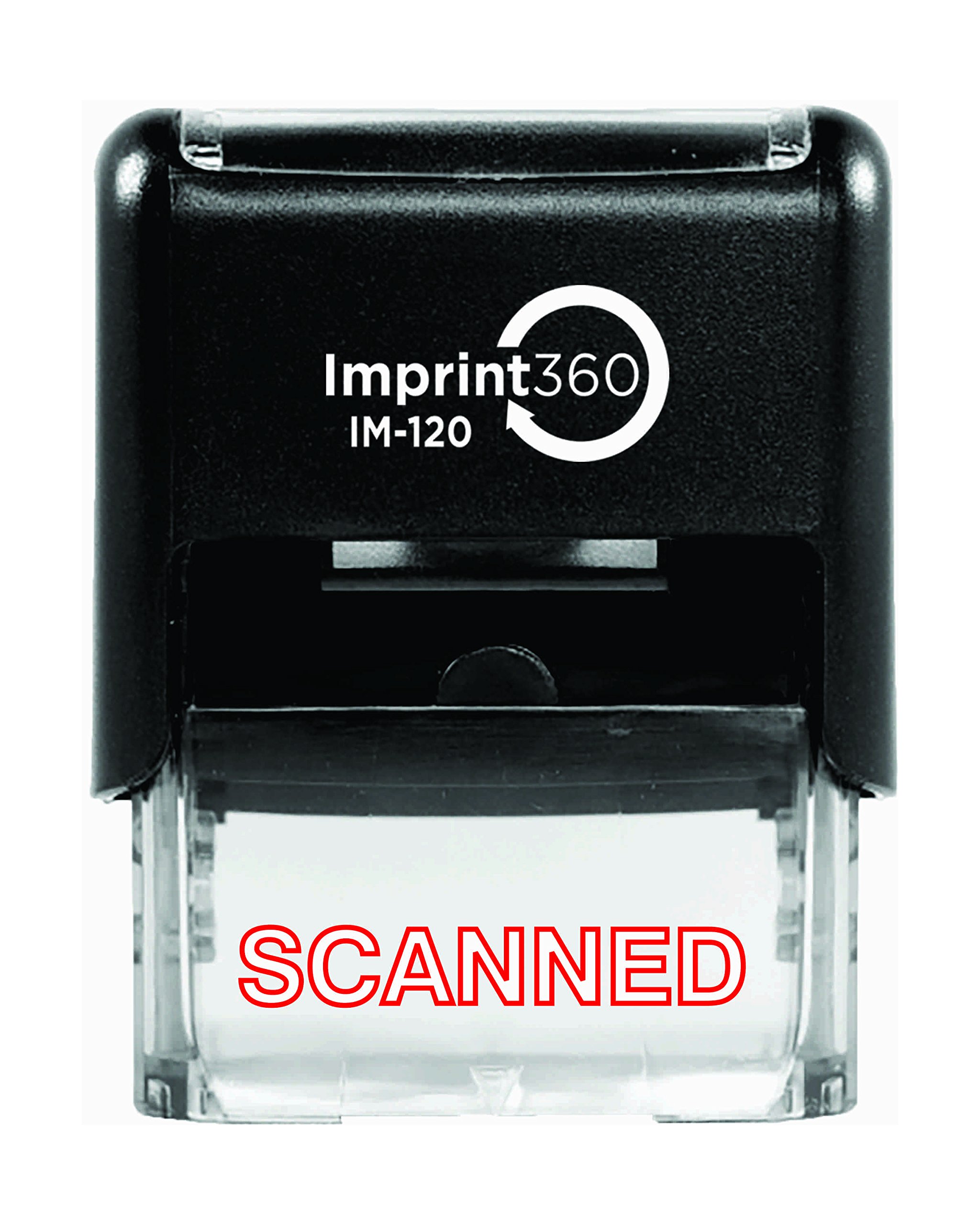AS-IMP1051 - Scanned, Heavy Duty Commerical Quality Self-Inking Rubber Stamp, Red Ink, 9/16" x 1-1/2" Impression Size, Laser Engraved for Clean, Precise Imprints
