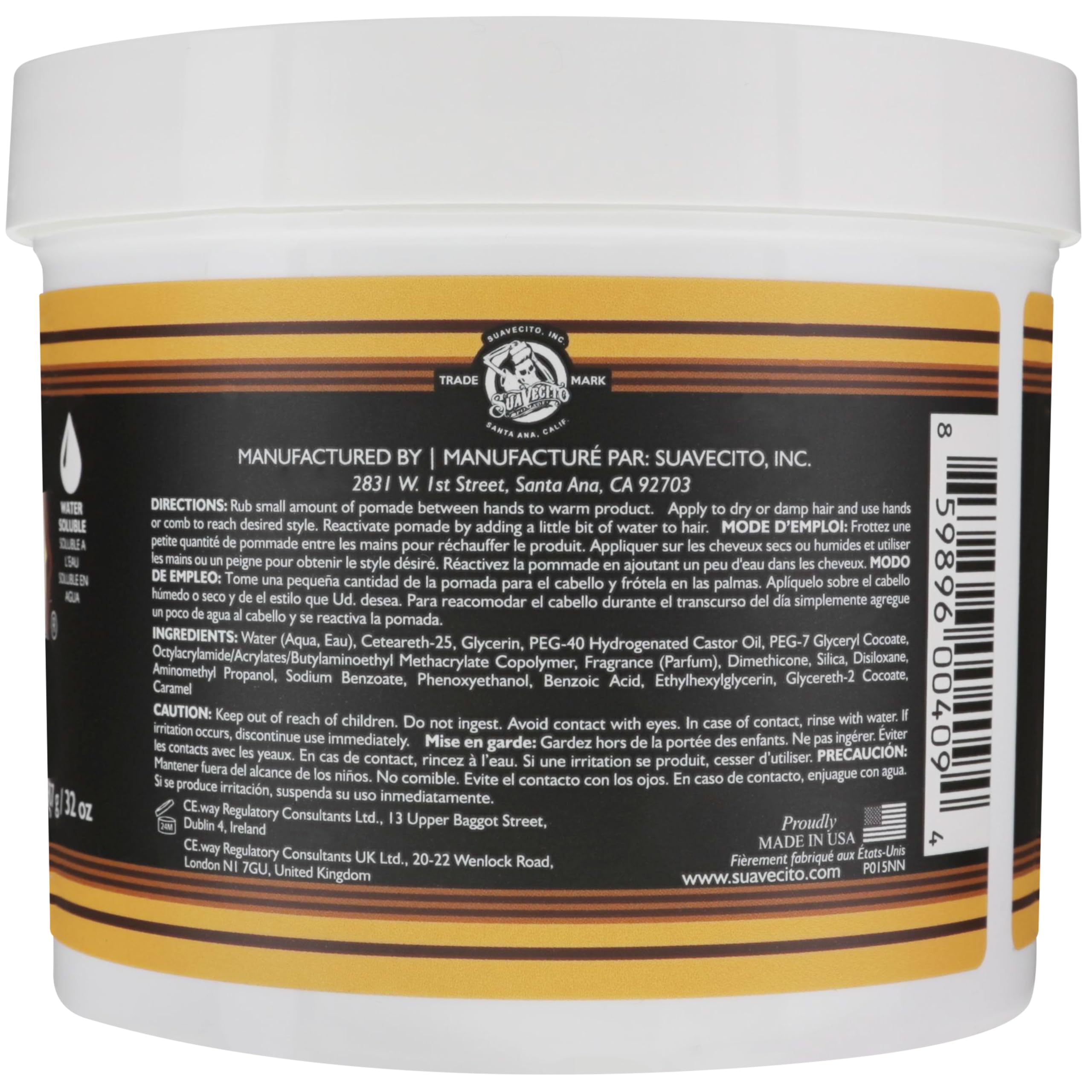 Suavecito Firme Strong Hold Pomade Maximum Hold High Shine 908g | Maximum Hold High Shine Non Flaking Formula. Easy to Apply and Wash Out. Ideal for All Day Control and Professional Use.