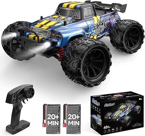 1:16 Scale RC Cars for Adult, Remote Control Car Fast 40KPH Hobby RC Cars for Boys Age 8+, 4x4 All Terrain Off-Road RC Truck for Kids with 2.4 GHz Remote Control 2 Rechargeable Batteries