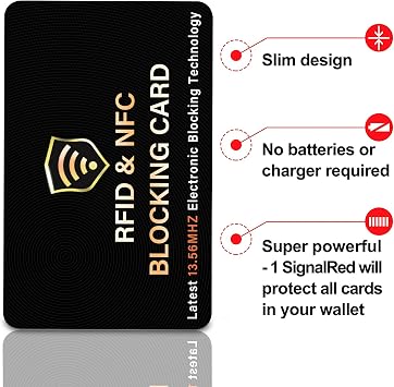 SaiTech IT 10 Pack RFID Blocking Card, One Card Protects Entire Wallet Purse, NFC Contactless Bank Debit Credit Card Protector ID ATM Guard Card Blocker(Black)