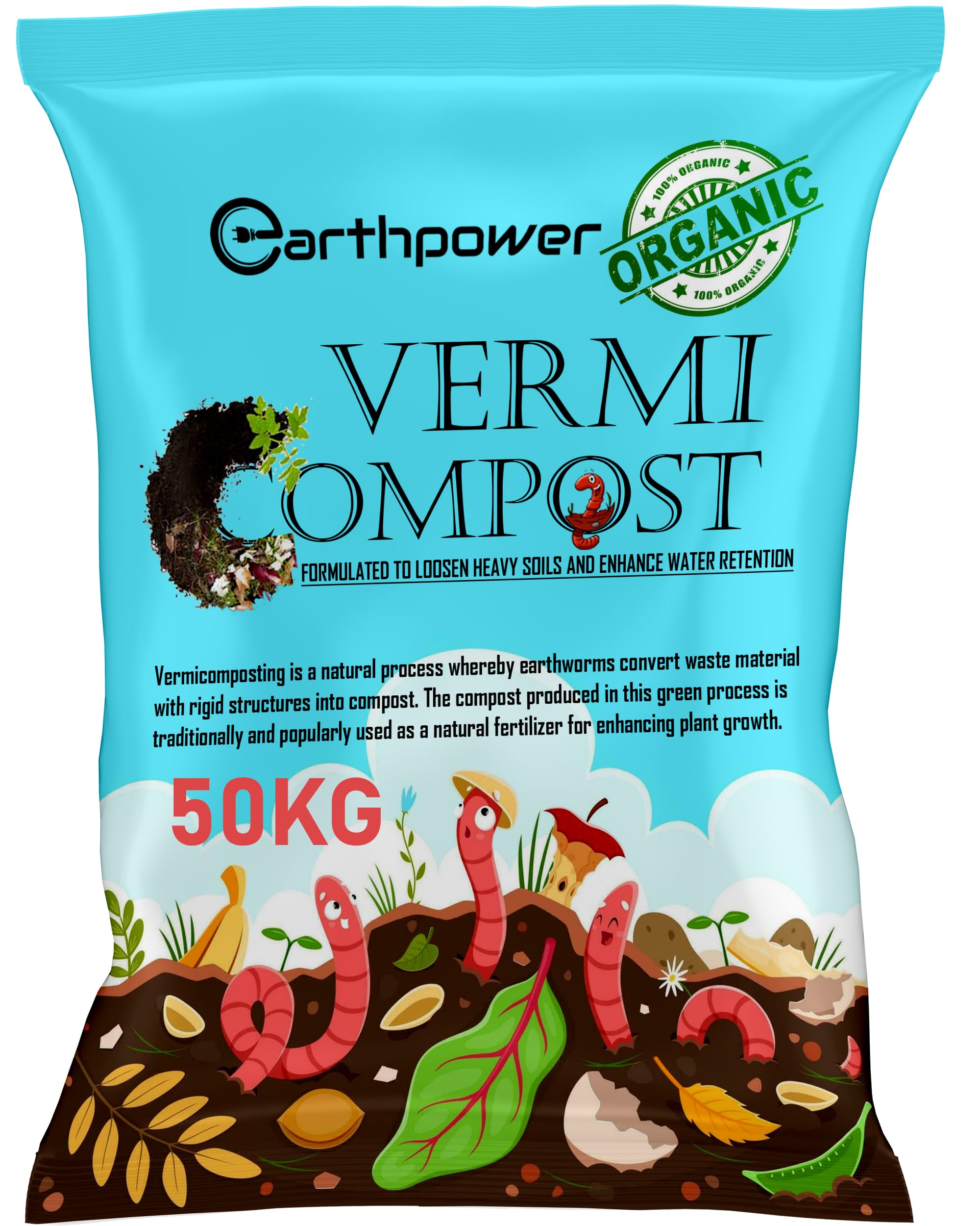 EARTHPOWER Vermicompost for Plants 50kg | Manure for Home Gardening | Organic Fertilizer for Plants Home Garden | Vermi Compost for Plants (B0D9H78BPL) Amazon Price History, Amazon Price Tracker