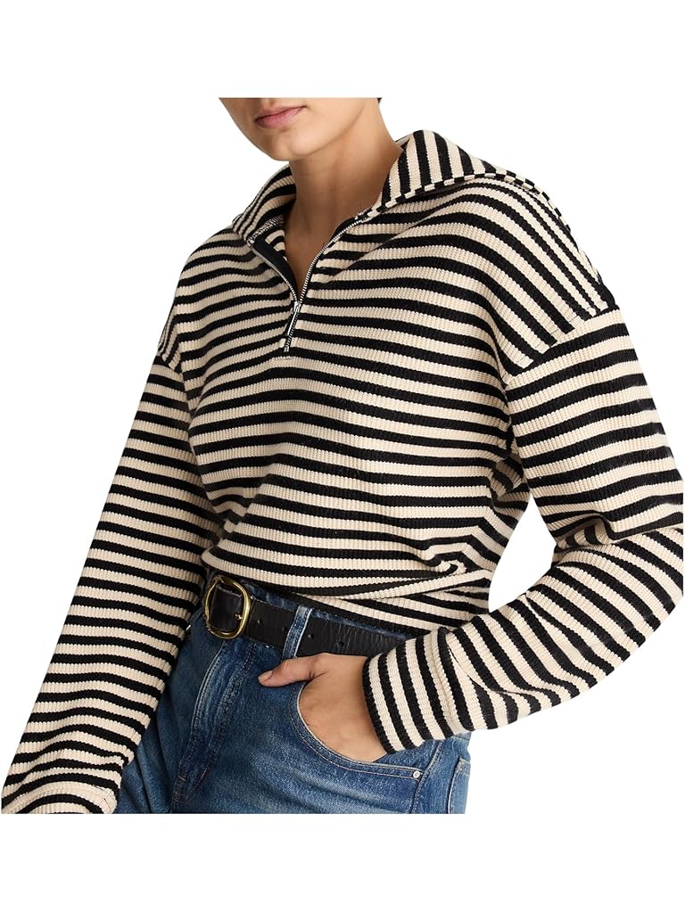 Black Madewell Half Zip Stripe Jacket
