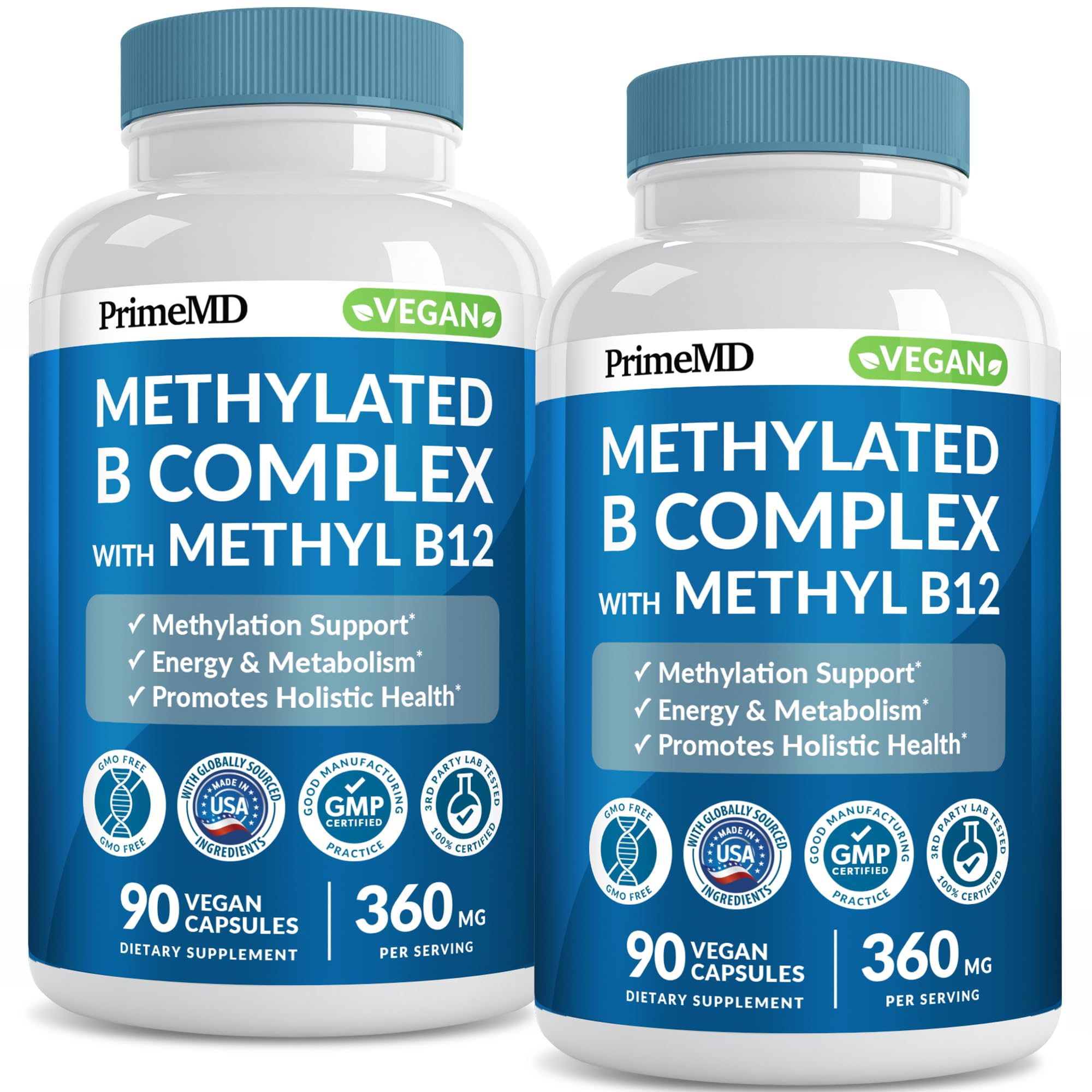 METHYLATED B COMPLEX with Methylfolate B12 for Men Women 90ct 2 Pack  PRIMEMD | eBay