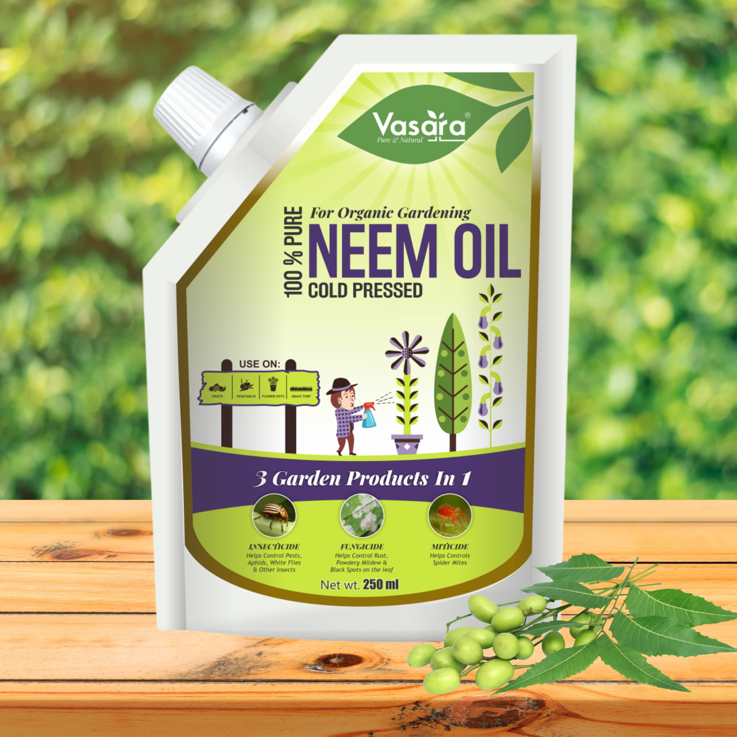 Vasara Cold Pressed Neem Oil for Plants & Garden - 100% Pure - 250ml Brown (B09XLXQK3K) Amazon Price History, Amazon Price Tracker
