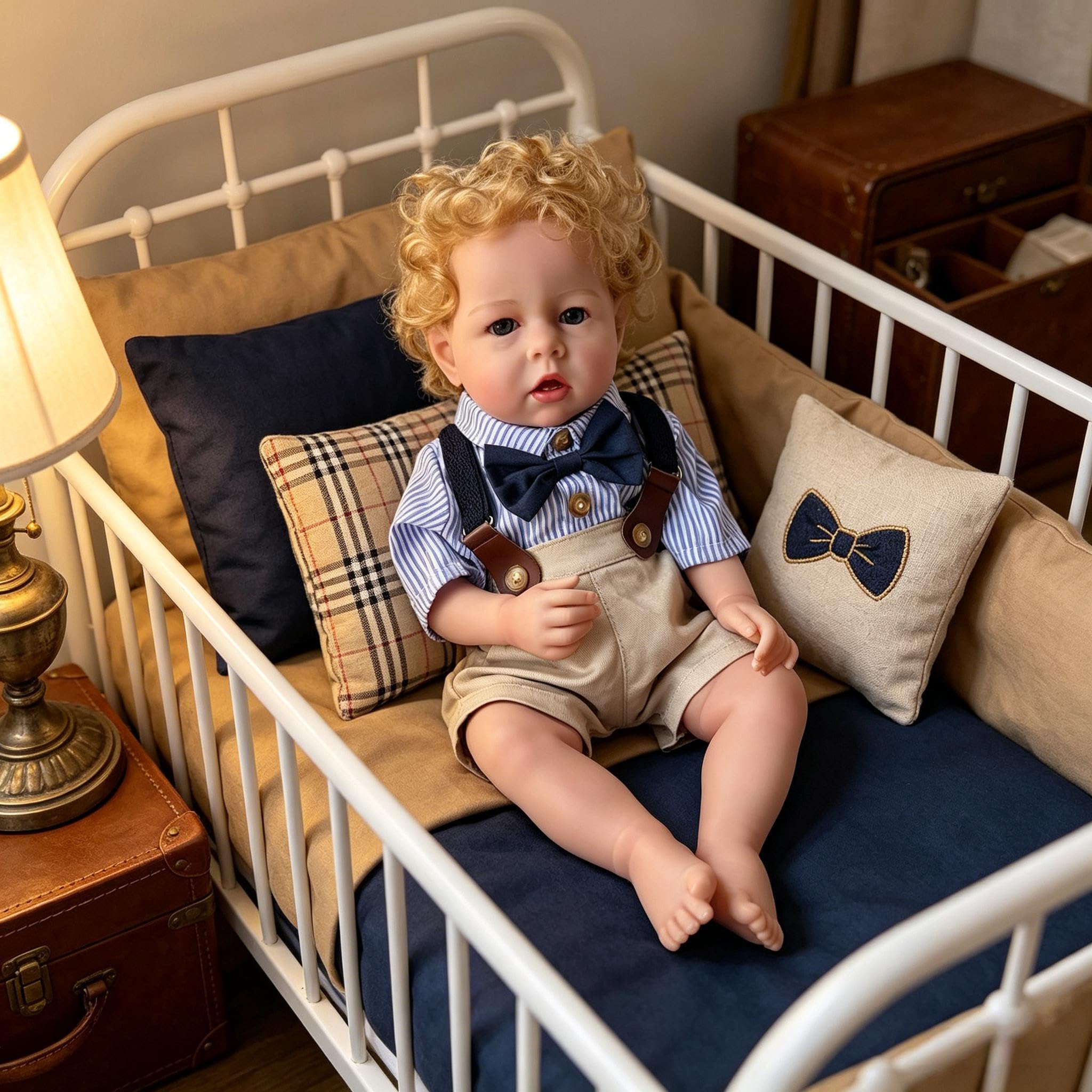 Realistische Reborn Babypuppen Blonder Junge 70 cm große Reborn-Kleinkindpuppen Liam, Weicher Stoffkörper Lebensechte Kleinkind-Babypuppe, Die Wie EIN echtes Kleinkind Puppe