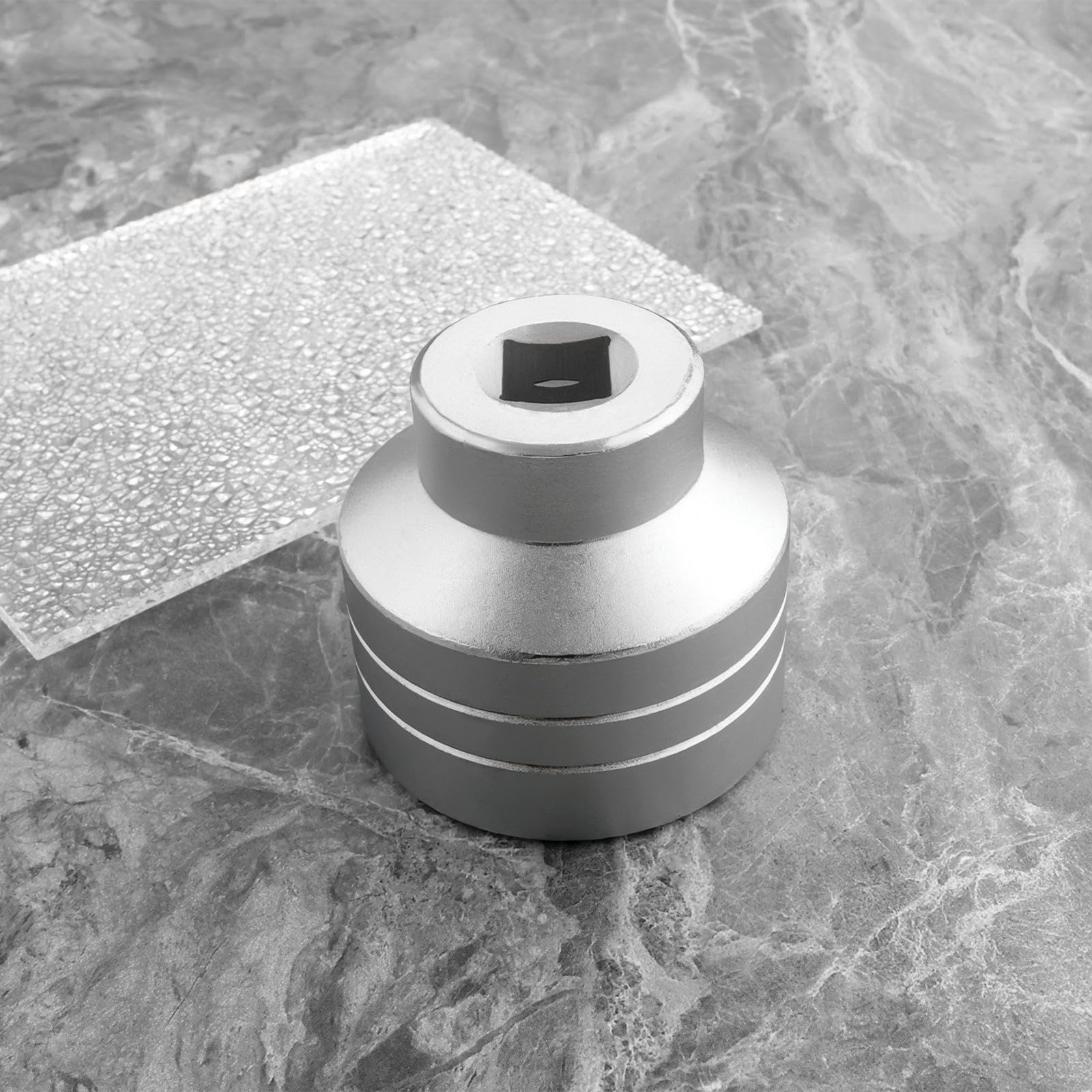 ECSiNG 1 chiave a bussola standard metrica per dado mozzo singolo, 12 punti, 1 pezzo, compatibile con Ford Transit argento (diametro 65 mm)