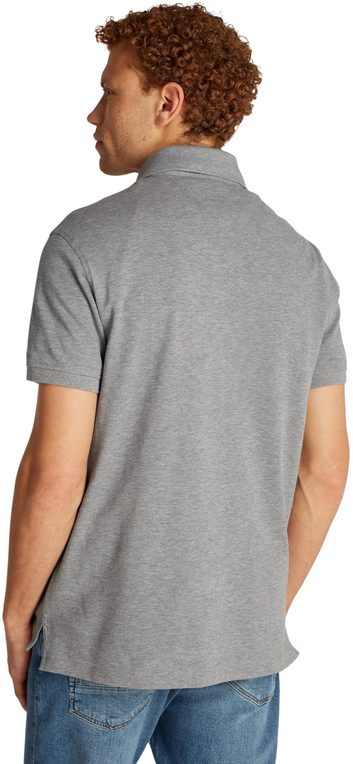 Tommy Hilfiger Herren Poloshirt Kurzarm 1985 Regular Fit, Grau (Medium Grey Heather), XL – Ansicht 2