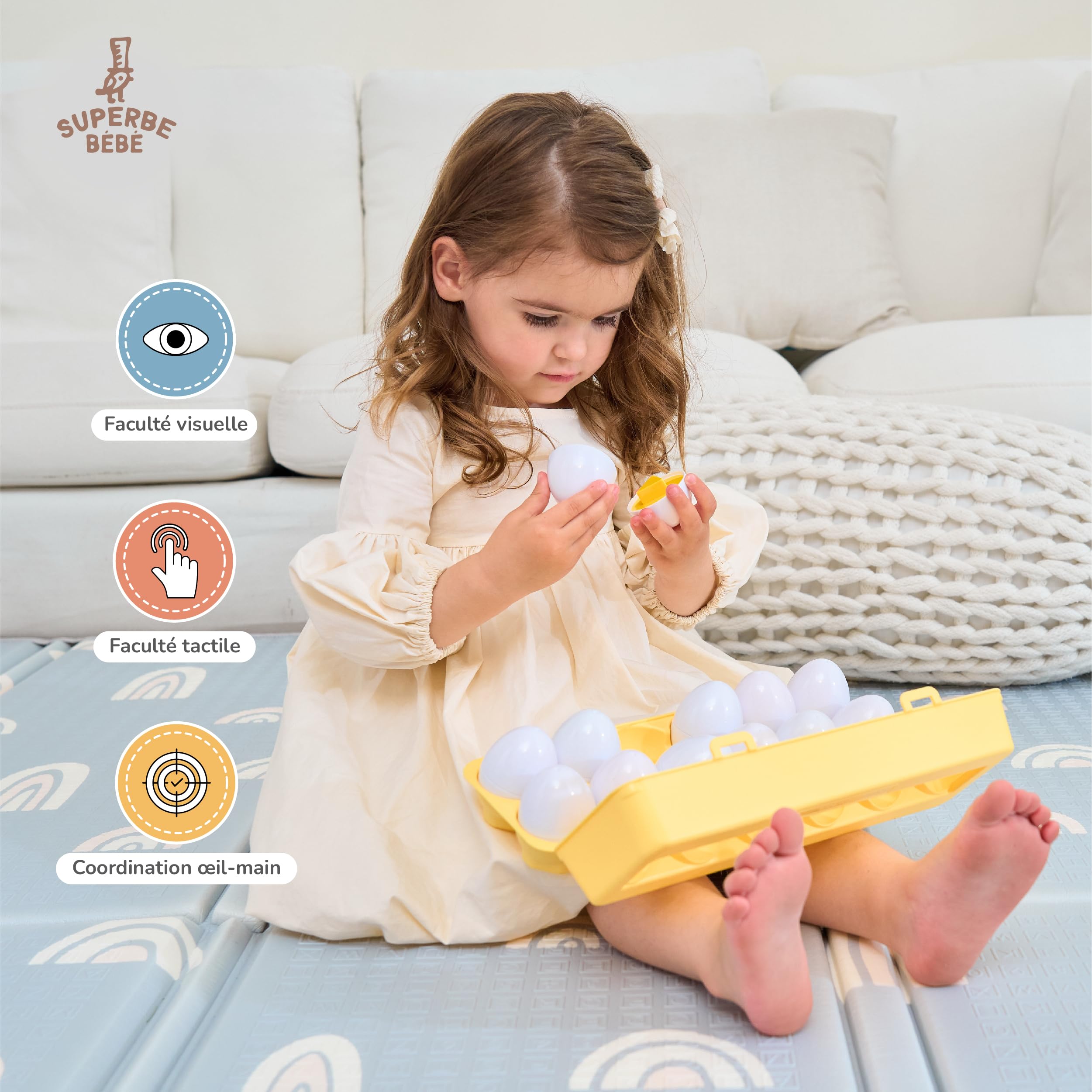 Jeu Montessori Bébé Et Enfant - Œufs Assortis En Plastique À Apparier Selon Formes Et Couleurs - Jouet Montessori Éducatif - Jouet Oeuf Éducatif Enfants 3 Ans - Cadeau Naissance Bébé Fille Garçon