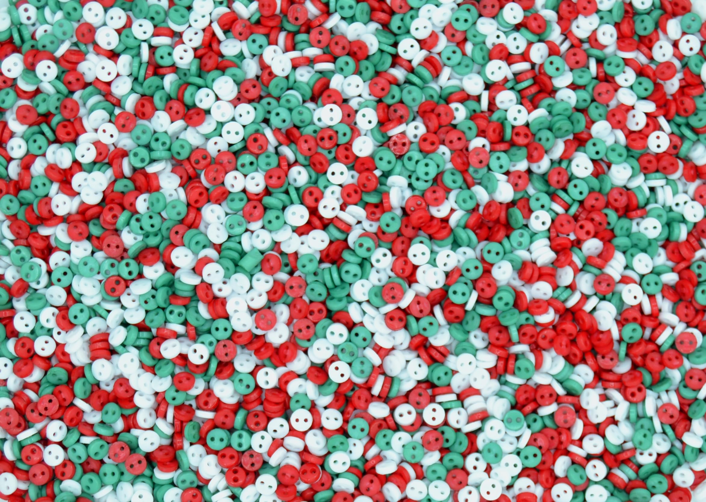 3mm Circles Mini Buttons for Dolls & Soft Toys Clothes - Assorted Colours & Designs (Christmas Mix, Pack of 500 Buttons) — image 1