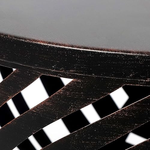 Miniatura 6 de Joveco Juego de 2 mesas de acento de metal mesa de centro anidada moderna mesa auxiliar mesas auxiliares decorativas taburetes de noche para sala de