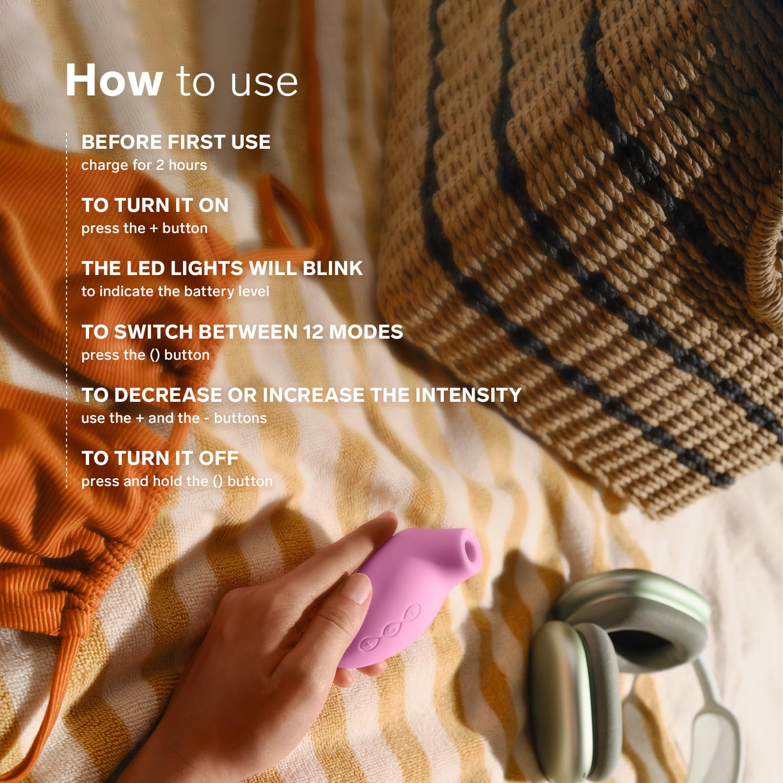 LELO SONA 2 Travel, Vibrador Femenino de Tamaño Viaje para Mujeres, Vibrador Mini con 12 Modos de Placer y Tecnología de Ondas Sónicas, Morado