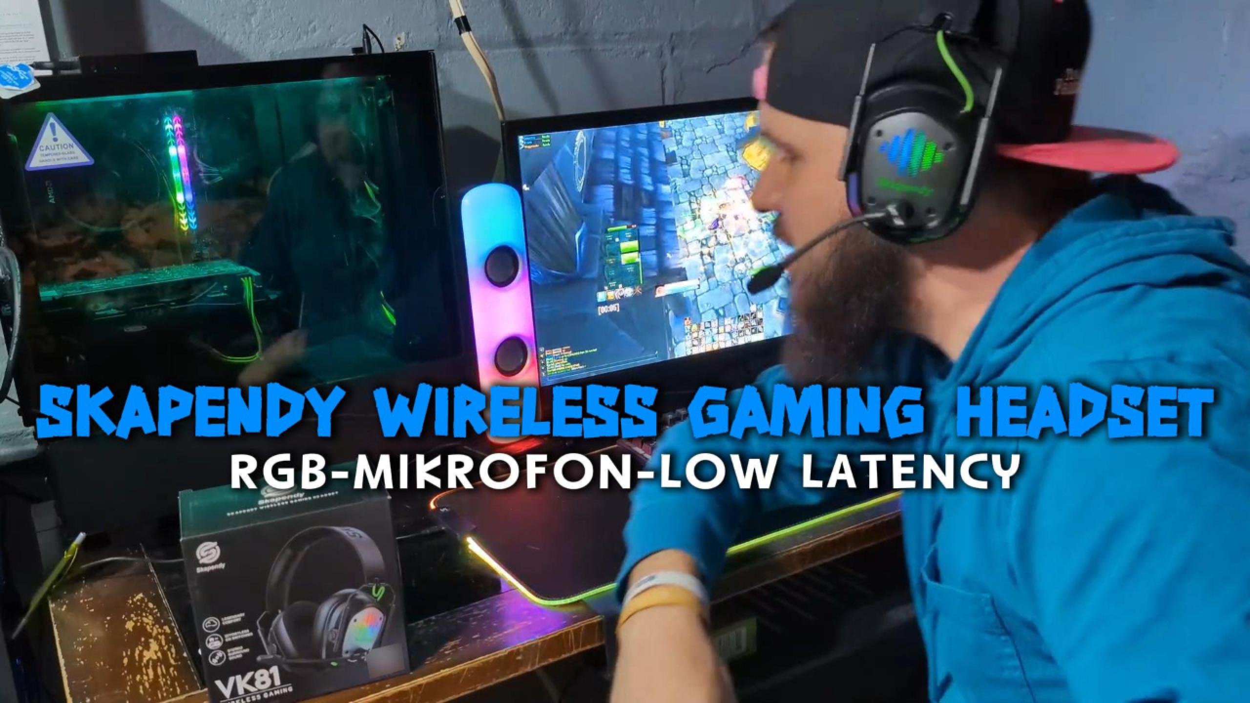 Skapendy VK81 Wireless Gaming Headset for PC, PS5, PS4-2.4GHz