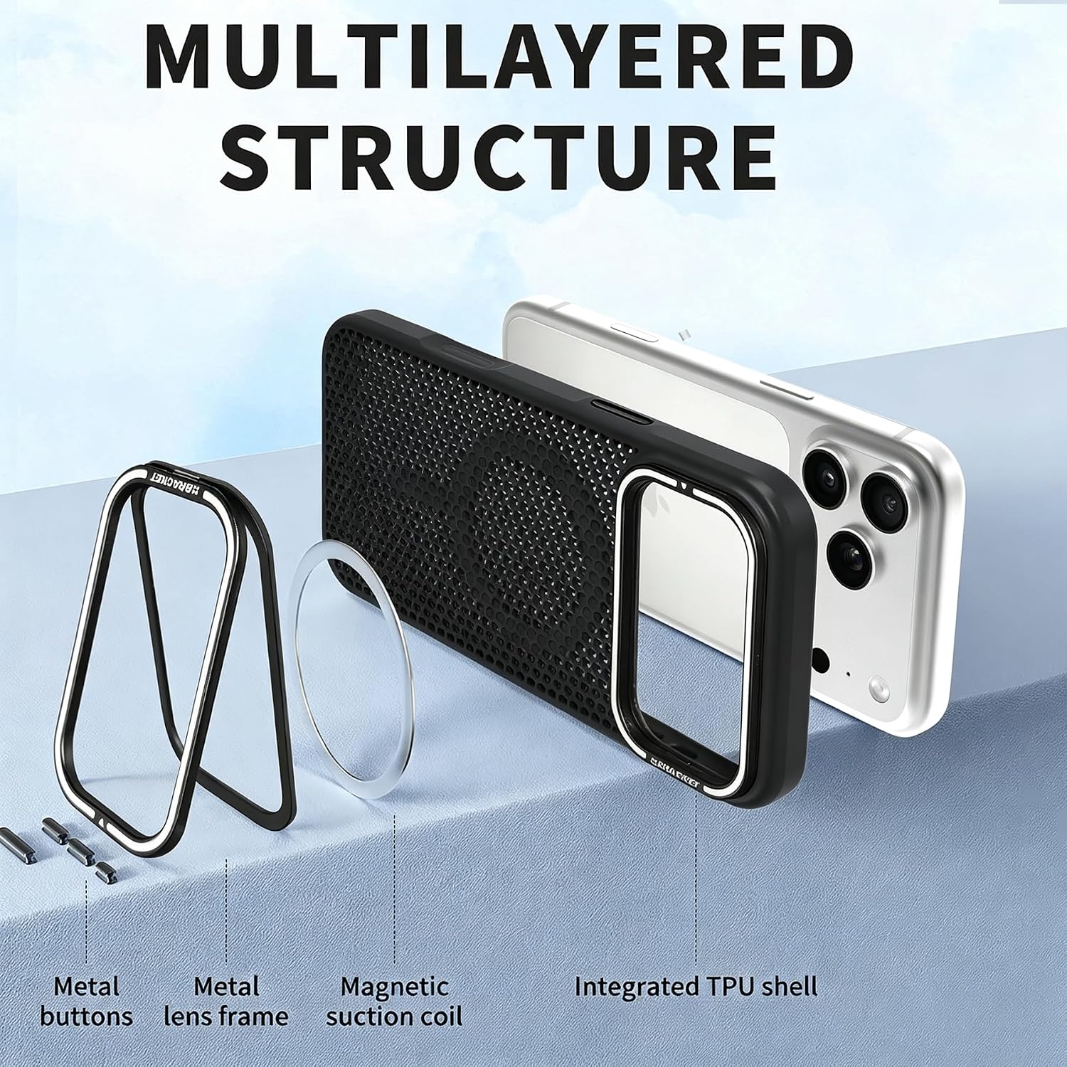 CCSmall for Apple iPhone 18 Pro Heat Dissipation Phone Case SRC Black image 4