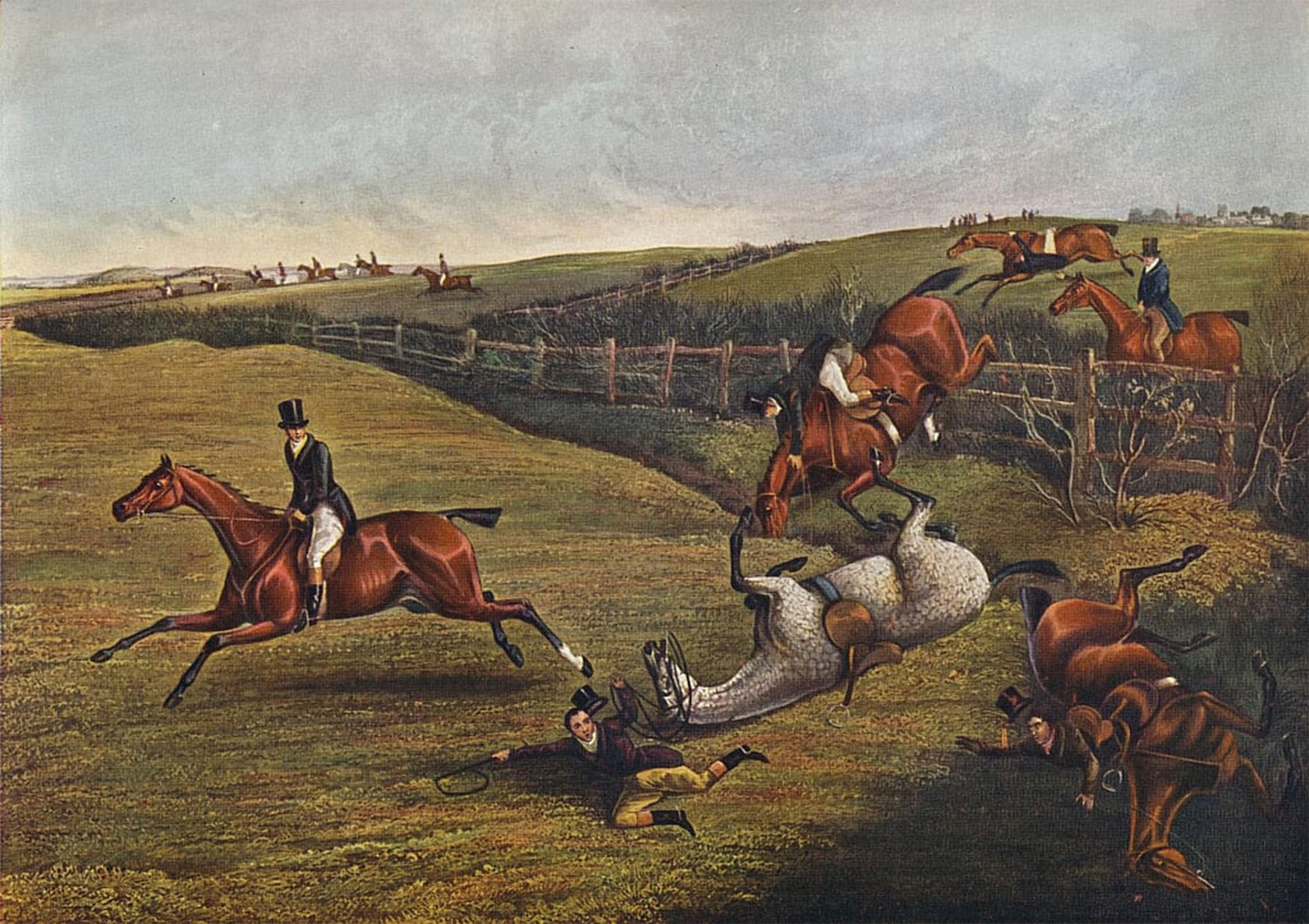 SERENDIPITP Retro Picture Poster Wall Art Pictures Painting Grand Leicestershire Steeplecahes by Famous Artist Wall Art Canvas Print for Wall Decor 60x90cm